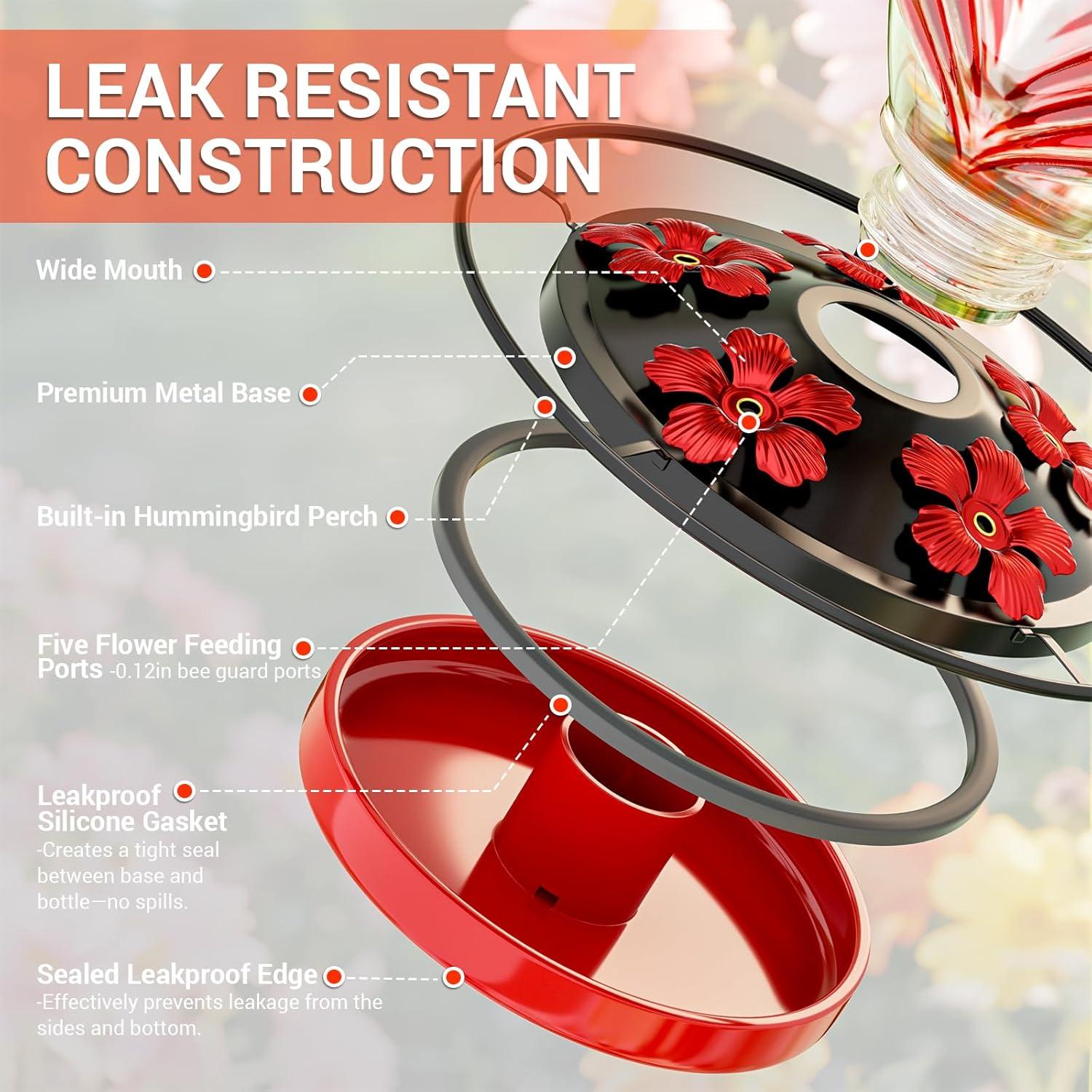 Comedero para Colibríes Grete Gotye 0.71L Vidrio Rojo Rubí