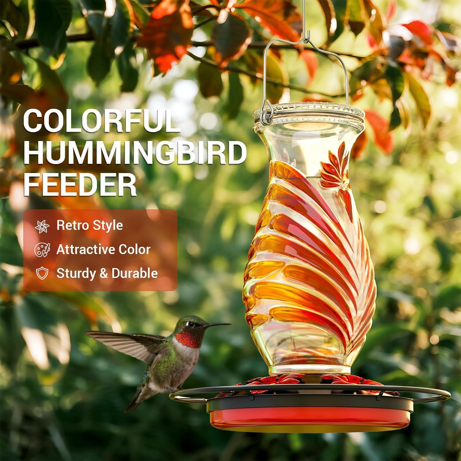 Comedero para Colibríes Grete Gotye 0.71L Vidrio Rojo Rubí