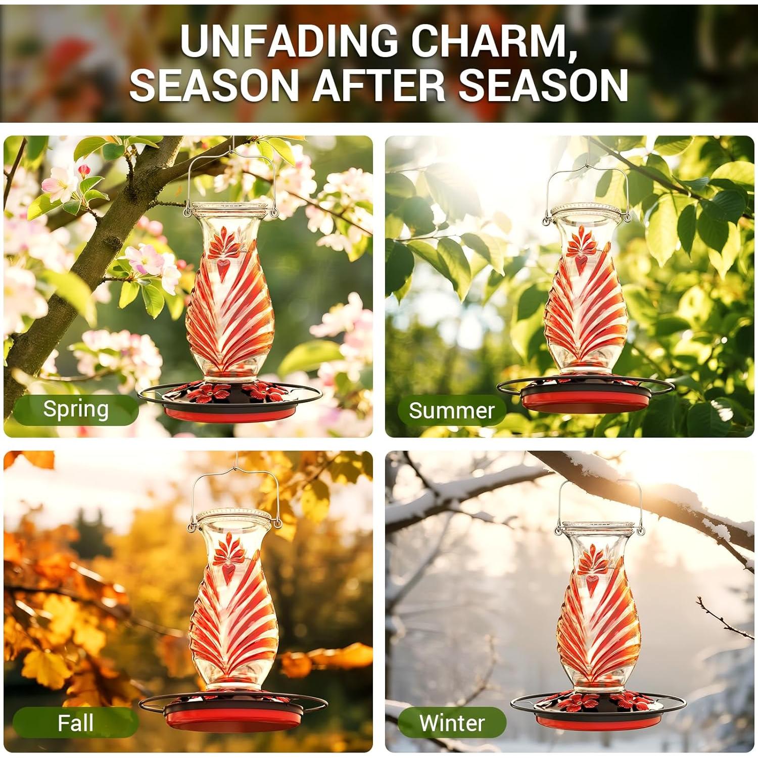 Comedero para Colibríes Grete Gotye 0.71L Vidrio Rojo Rubí