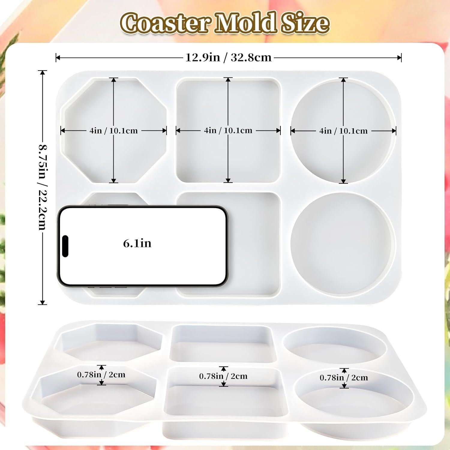 Moldes de Silicona para Resina Epóxica ZQYSING 6 Cavidades