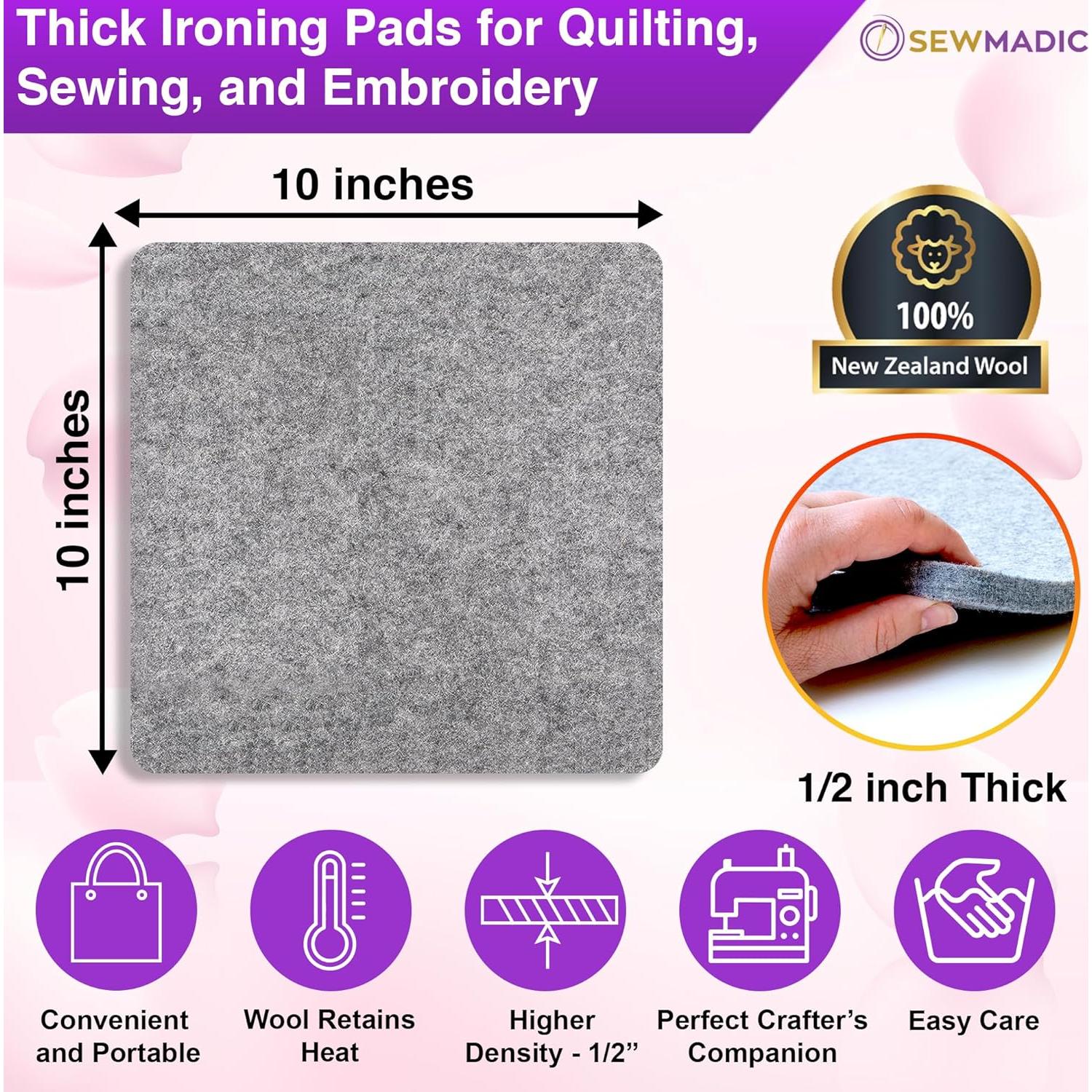 Alfombrilla de Prensado de Lana Sewmadic 25.4cm Doble Cara