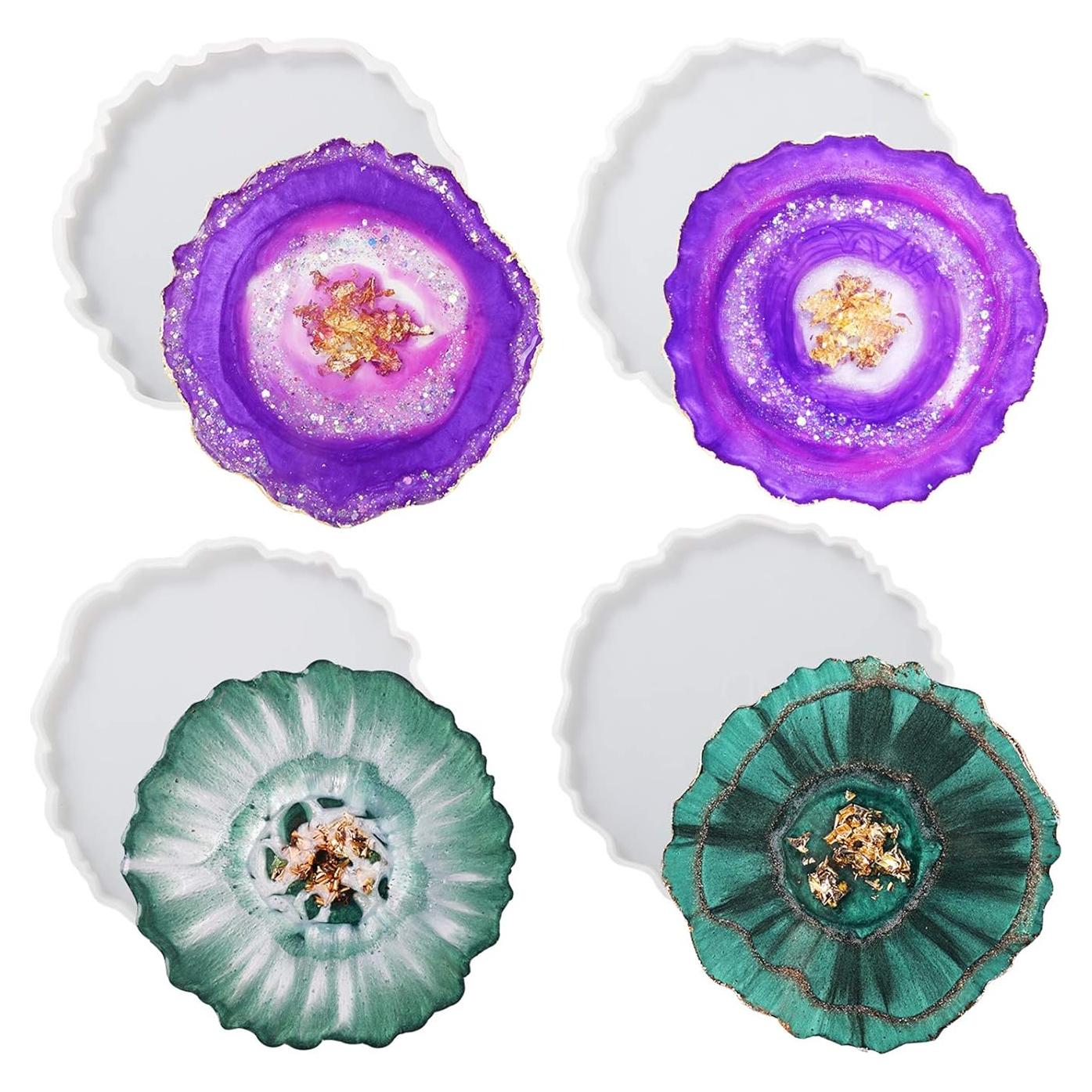 Molde de Silicona para Posavasos LET'S RESIN 4 Piezas 13.7 cm