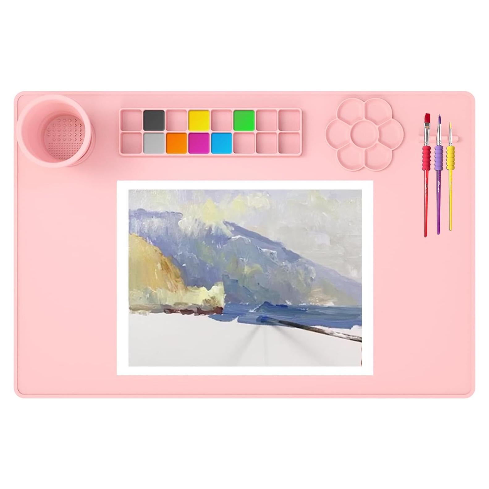 Alfombrilla de Pintura de Silicona LRFORMB 60x40 cm con Pinceles