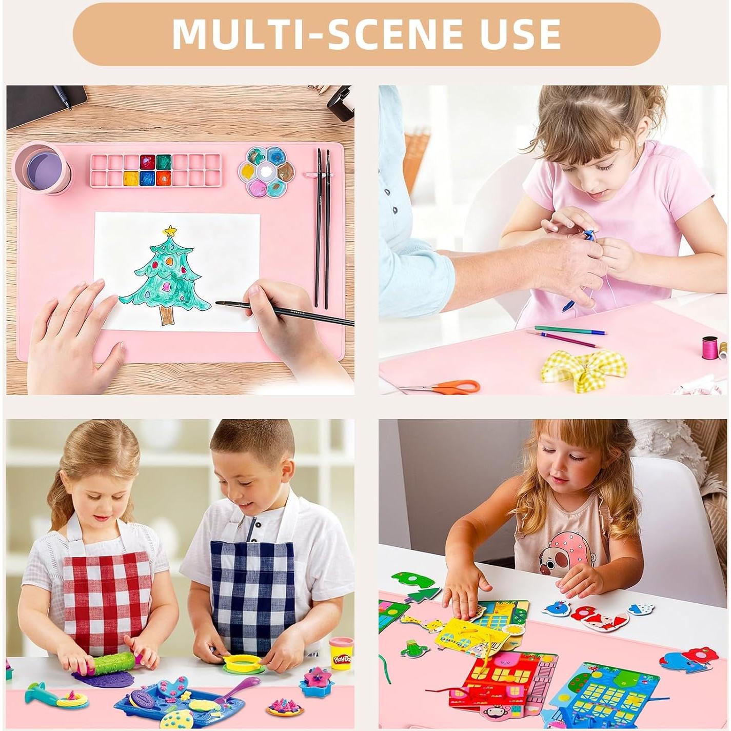 Alfombrilla de Pintura de Silicona LRFORMB 60x40 cm con Pinceles