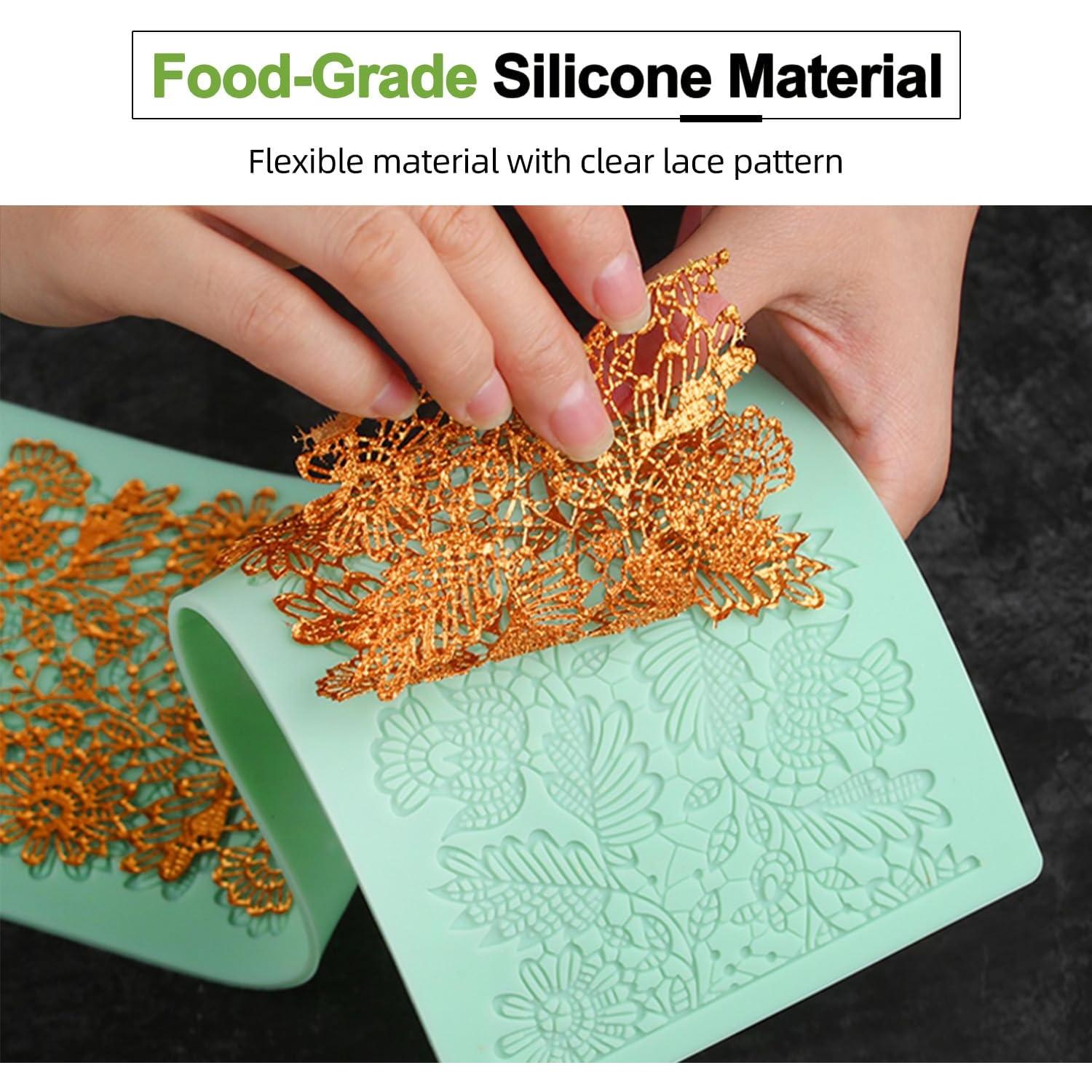 Molde de Encaje de Silicona Growtail para Pasteles 39.1x11.9cm