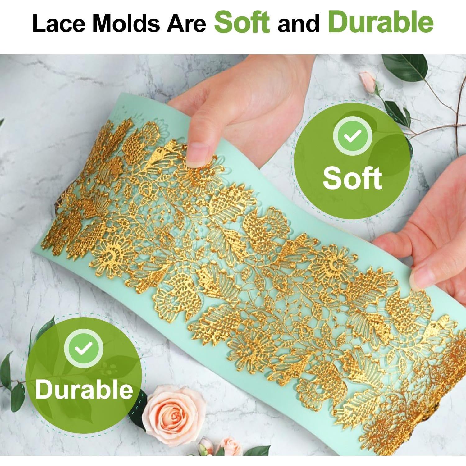 Molde de Encaje de Silicona Growtail para Pasteles 39.1x11.9cm