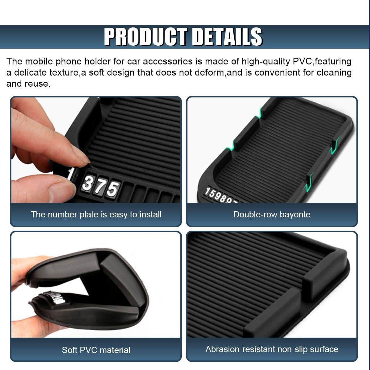 Almohadilla Antideslizante para Tablero de Coche ZIMISI Negro