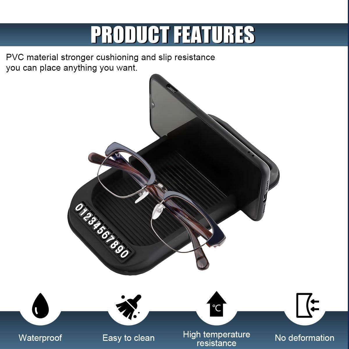 Almohadilla Antideslizante para Tablero de Coche ZIMISI Negro