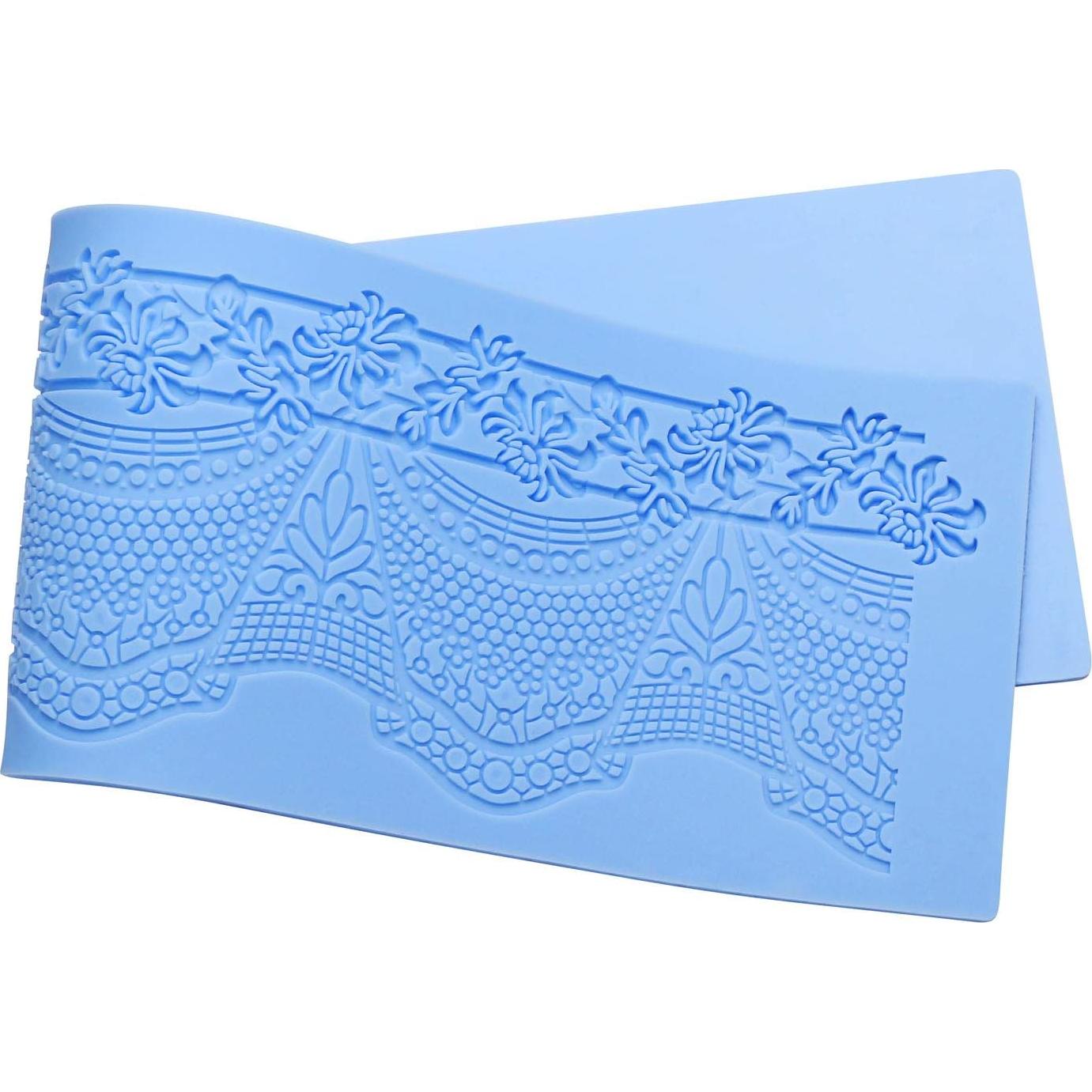 Molde de Encaje de Silicona Beasea 5pcs Floral Azul