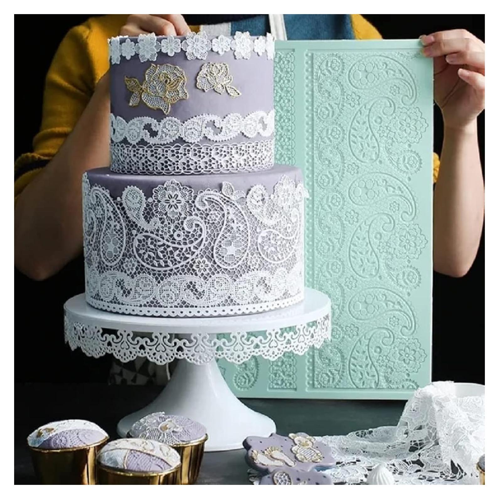 Matriz de Encaje de Silicona Anyana 37x24.5cm Rosa