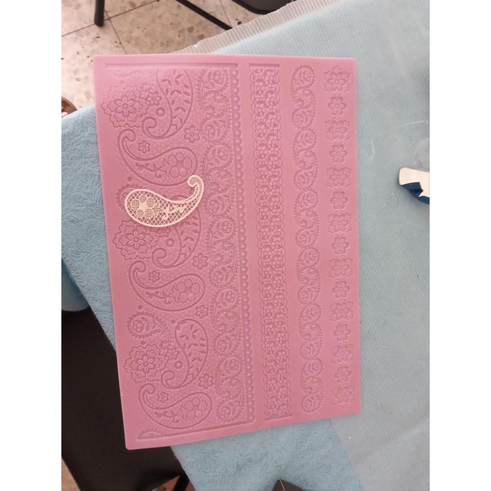 Matriz de Encaje de Silicona Anyana 37x24.5cm Rosa