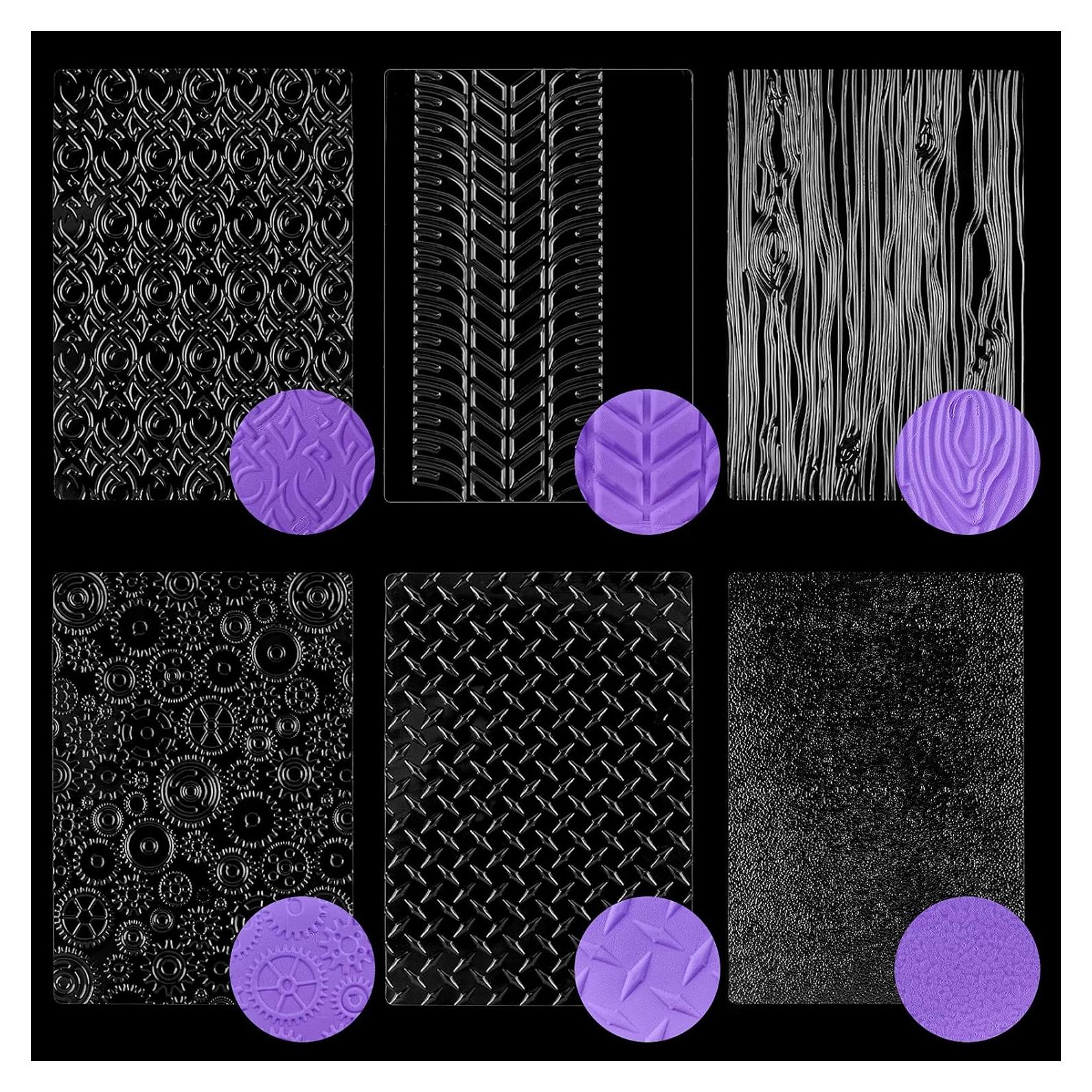 Ocmoiy 6 Tapetes de Fondant Texturizados para Pasteles 17.78x25.4cm