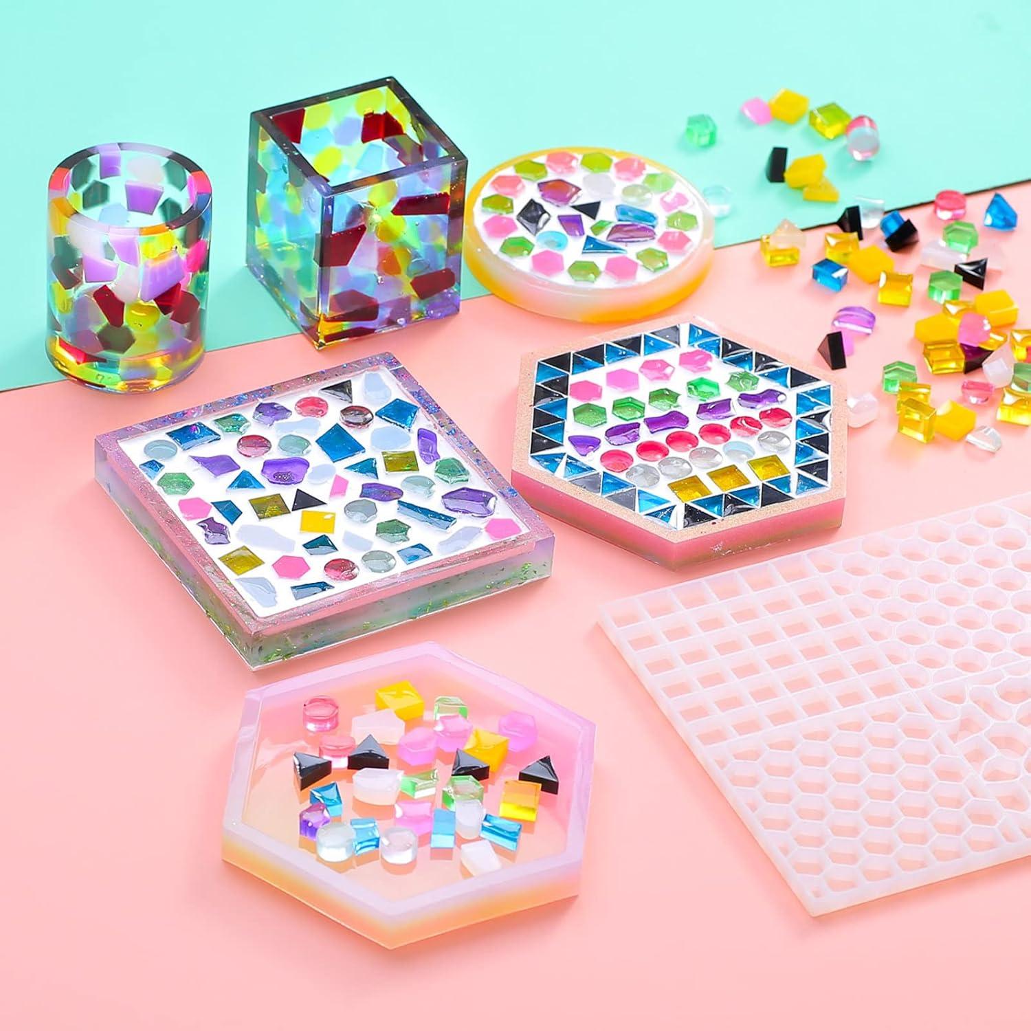 Moldes de Silicona para Resina BROVITI - Azulejos Mosaico 6 Formas