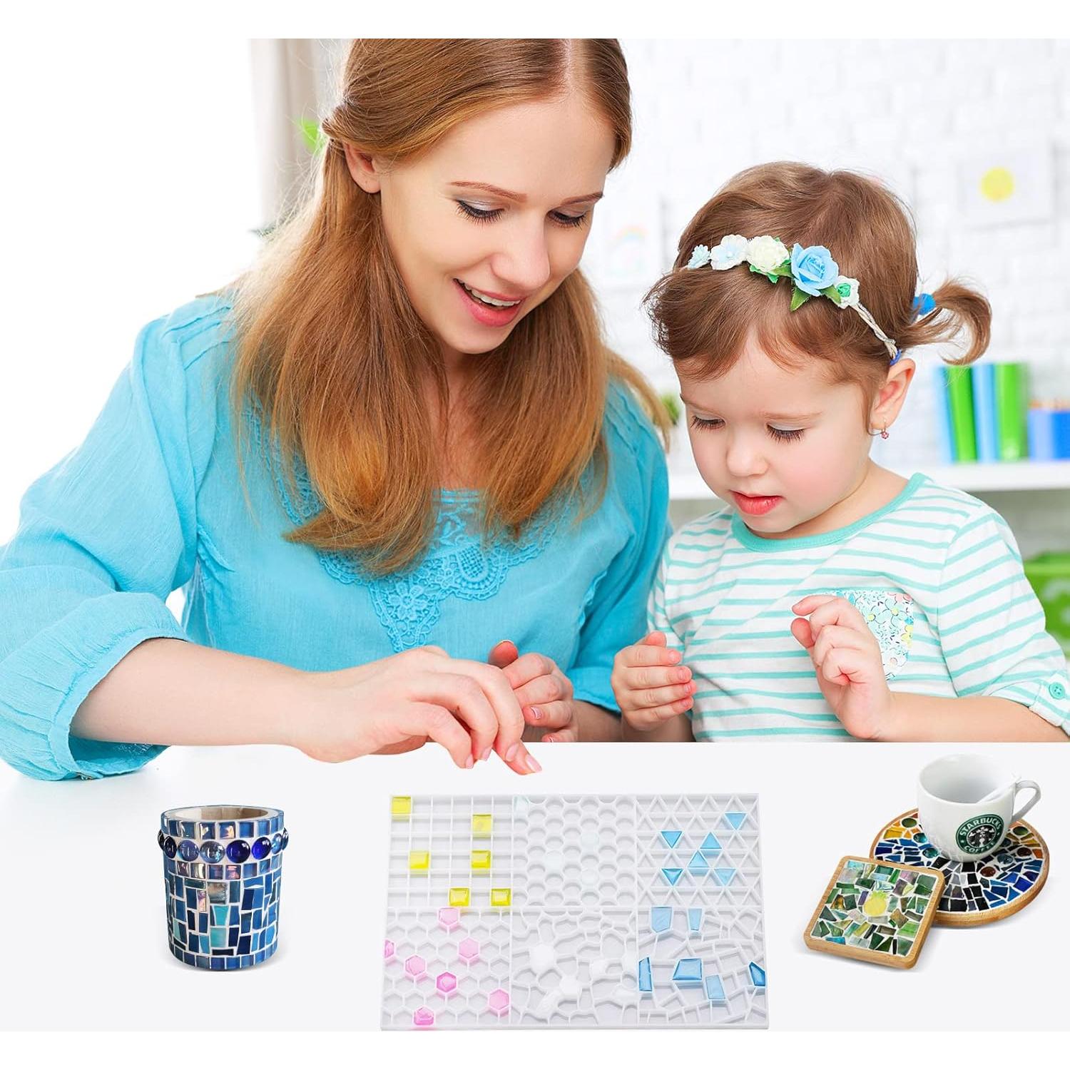 Moldes de Silicona para Resina BROVITI - Azulejos Mosaico 6 Formas