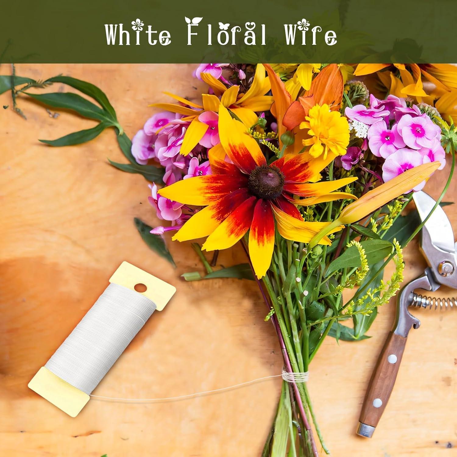 Alambre Floral Blanco 2 Rollos 34.7 Metros 22 Calibre CdbC