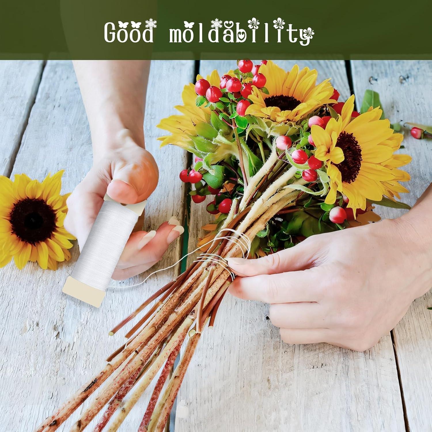 Alambre Floral Blanco 2 Rollos 34.7 Metros 22 Calibre CdbC