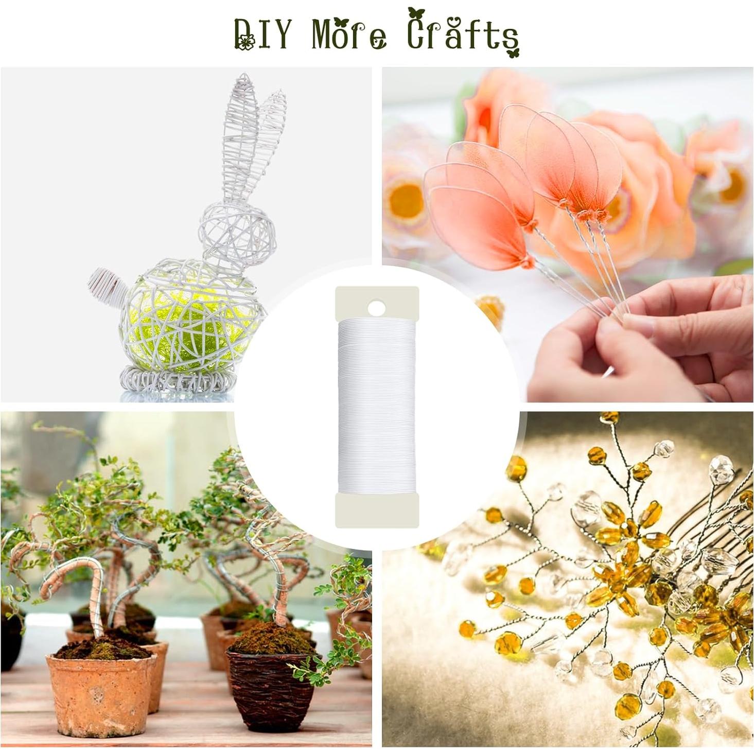 Alambre Floral Blanco 2 Rollos 34.7 Metros 22 Calibre CdbC