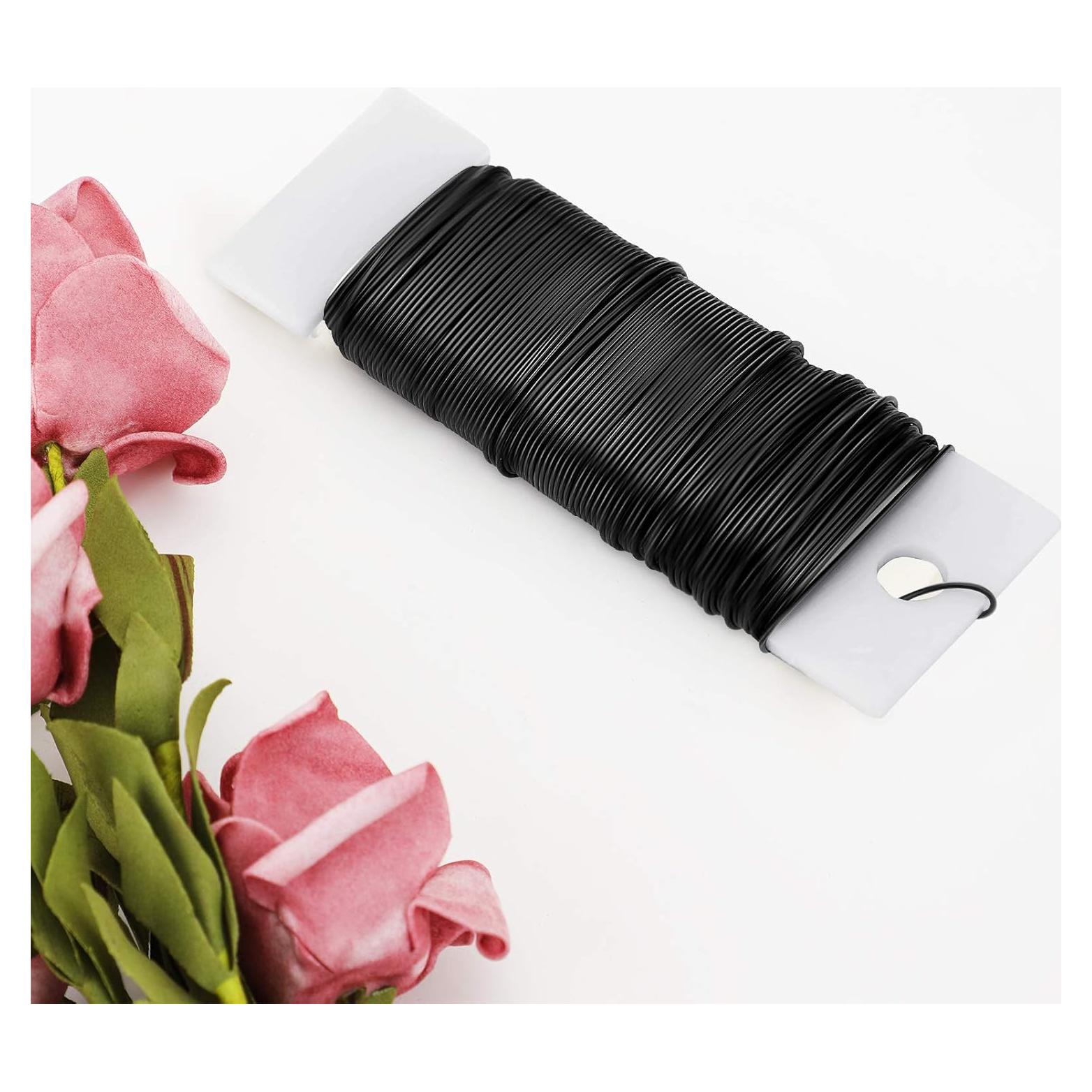 Alambre Floral Hotop 34.7m Negro 22 Gauge para Manualidades