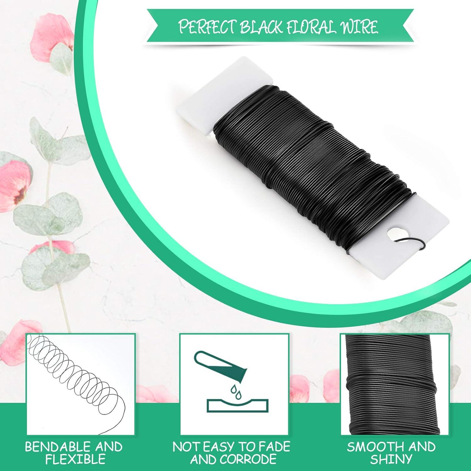 Alambre Floral Hotop 34.7m Negro 22 Gauge para Manualidades