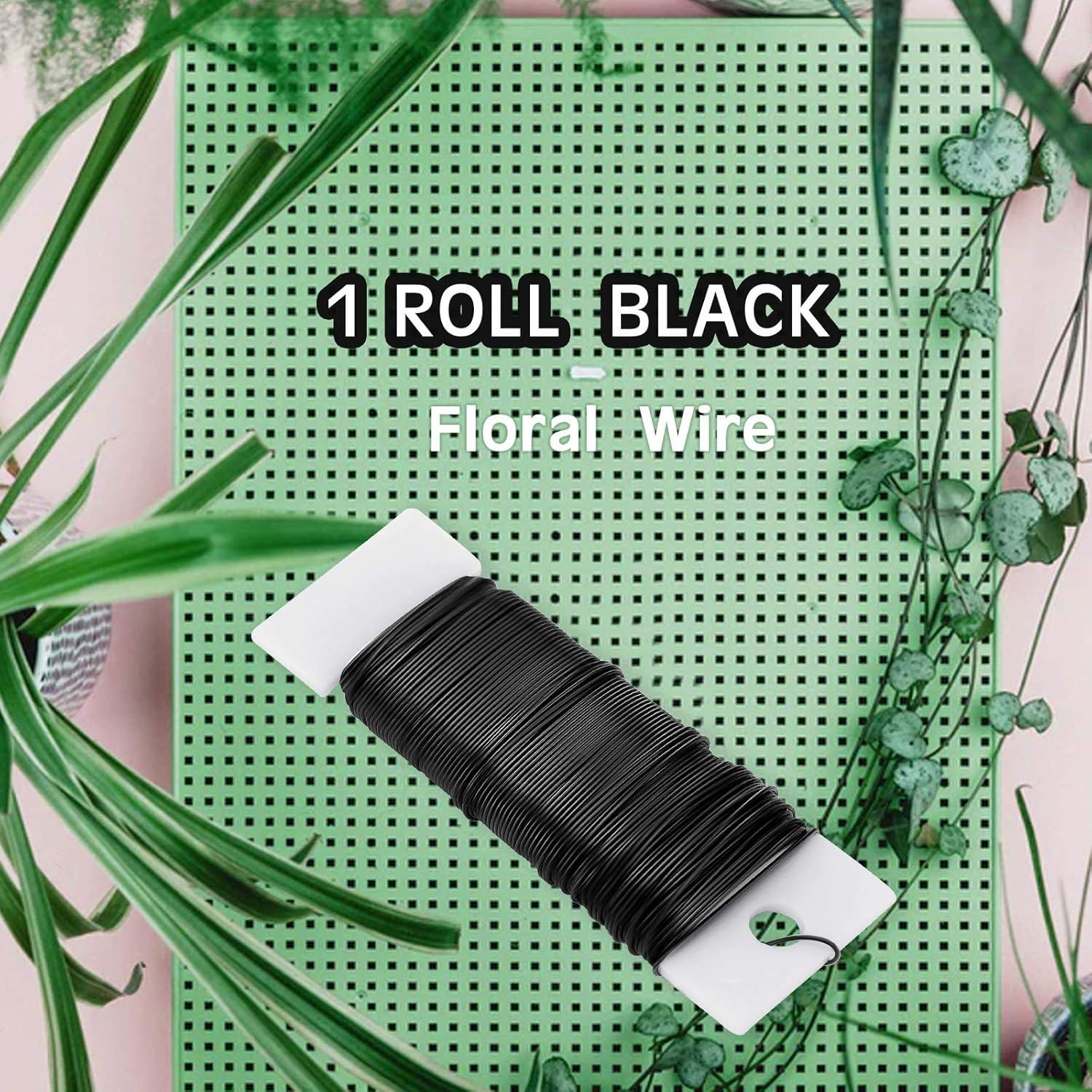 Alambre Floral Hotop 34.7m Negro 22 Gauge para Manualidades