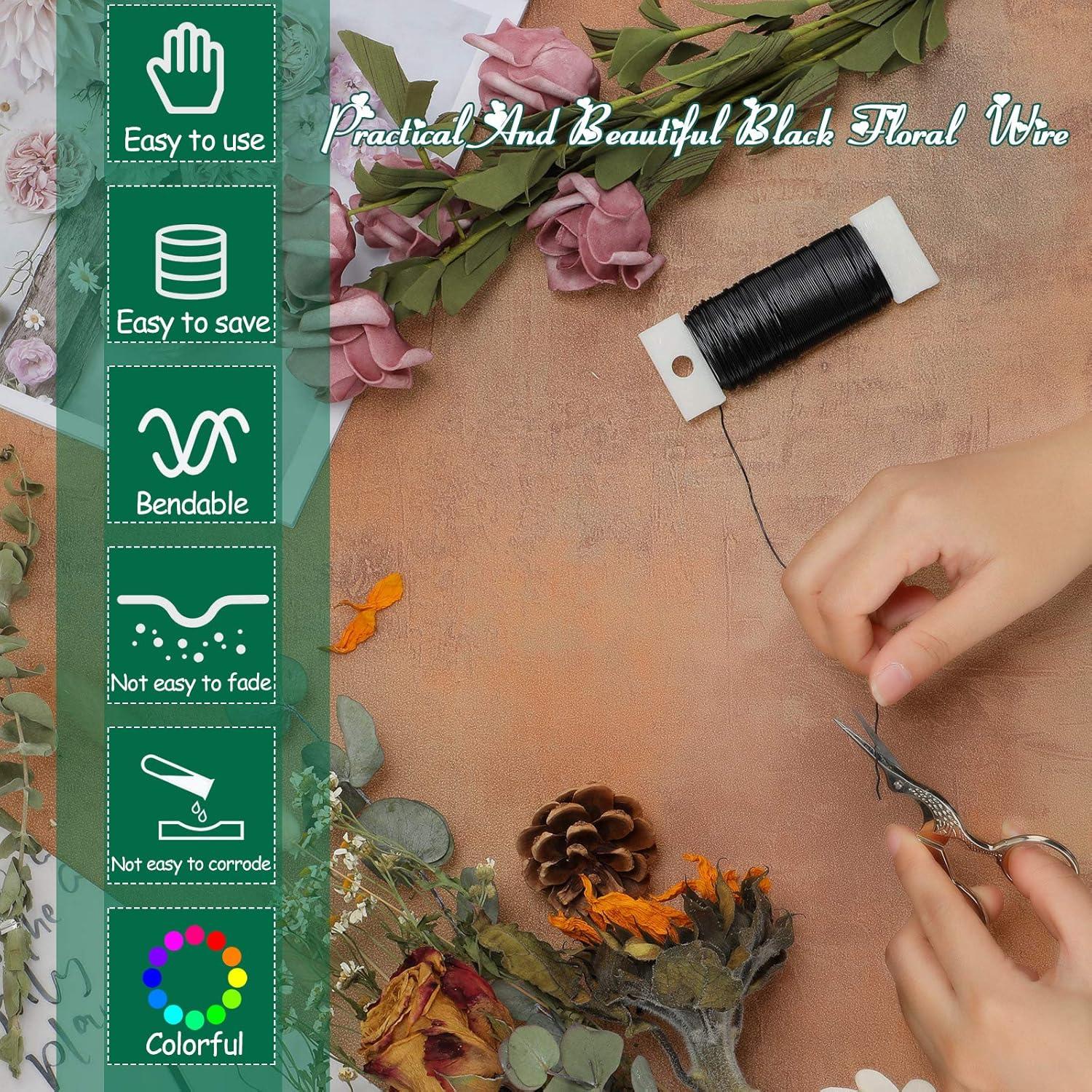 Alambre Floral Hotop 34.7m Negro 22 Gauge para Manualidades