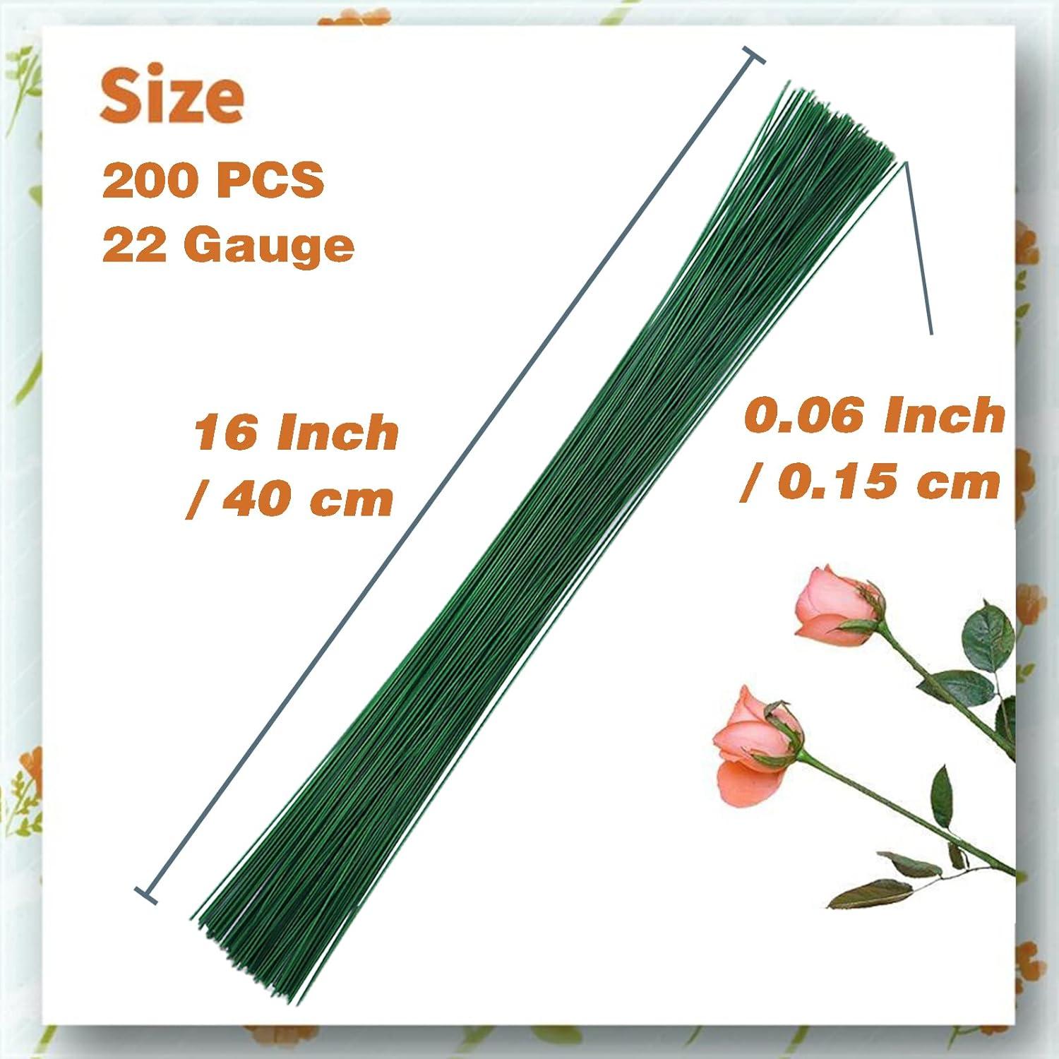 200 Alambres Florales Verdes 40.64 cm 22 Gauge Hamiggaa