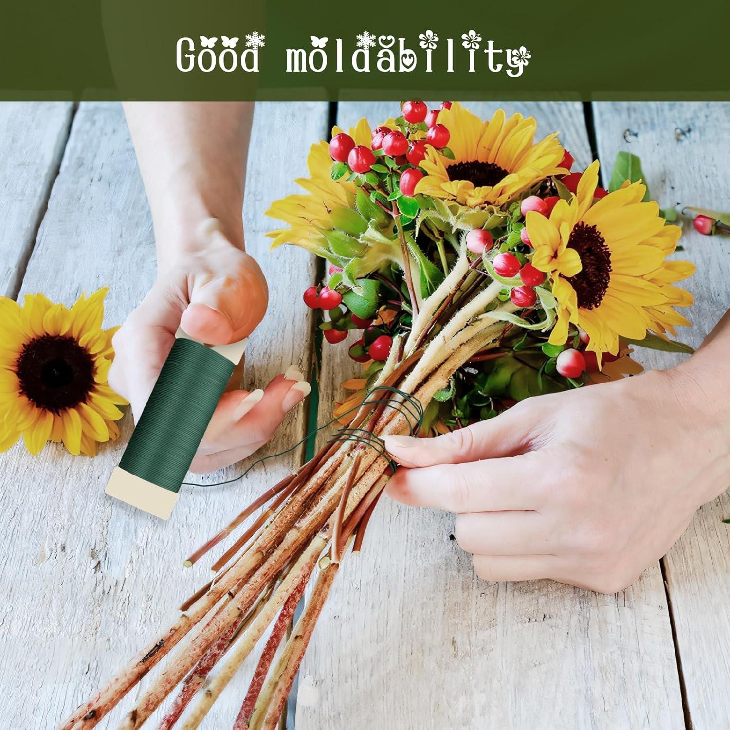 Alambre Floral Verde 22 Calibre 34.6 Metros CdbC para Manualidades