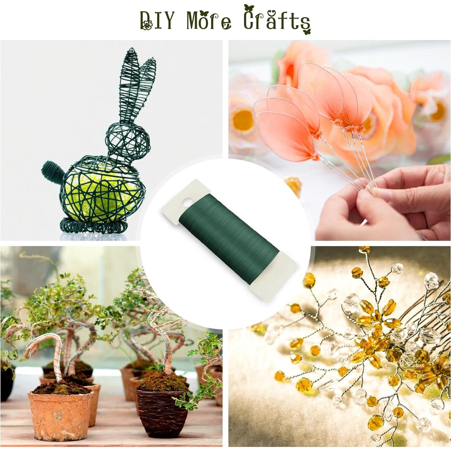 Alambre Floral Verde 22 Calibre 34.6 Metros CdbC para Manualidades