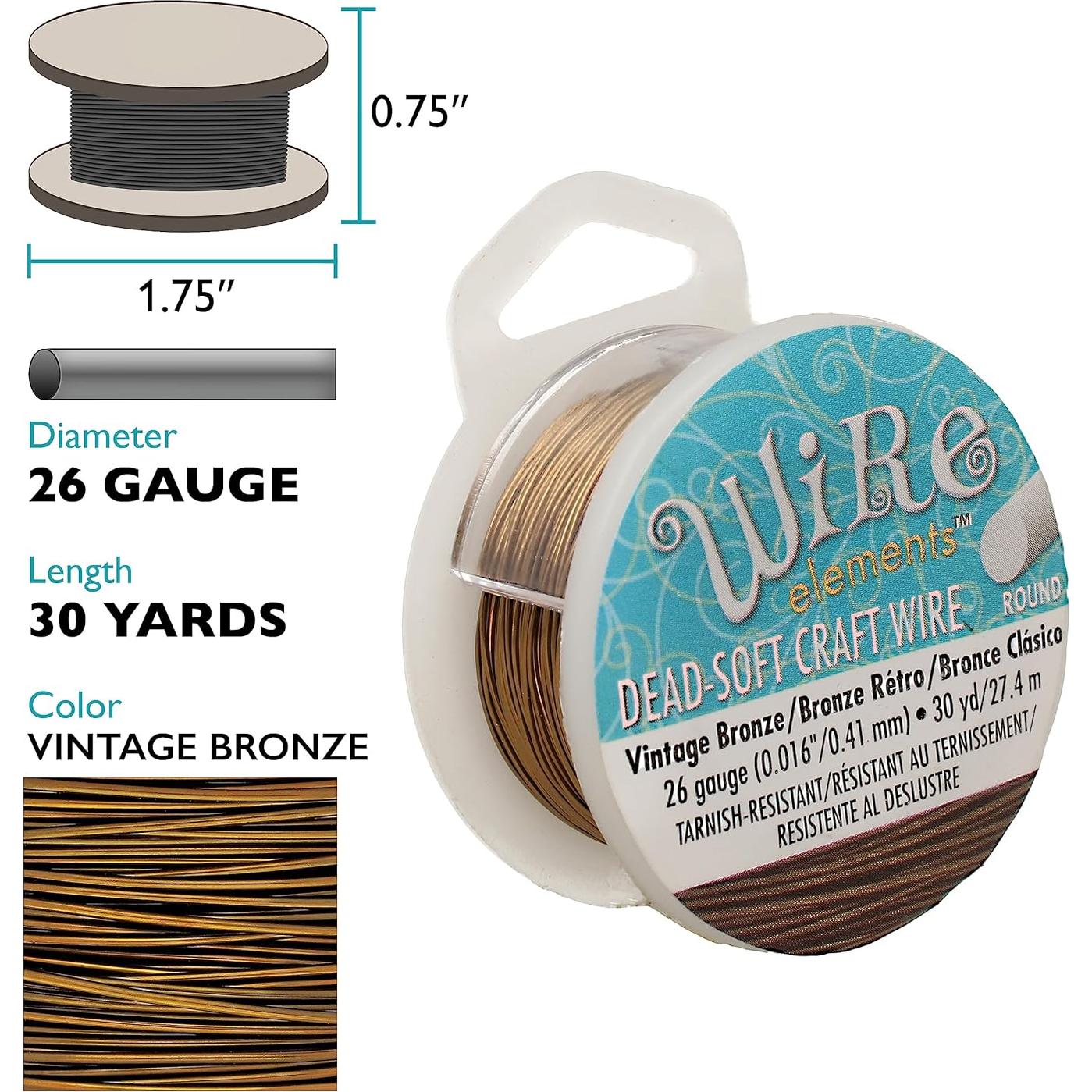 Alambre de Joyería The Beadsmith 0.41mm Bronce Vintage 30 Yardas
