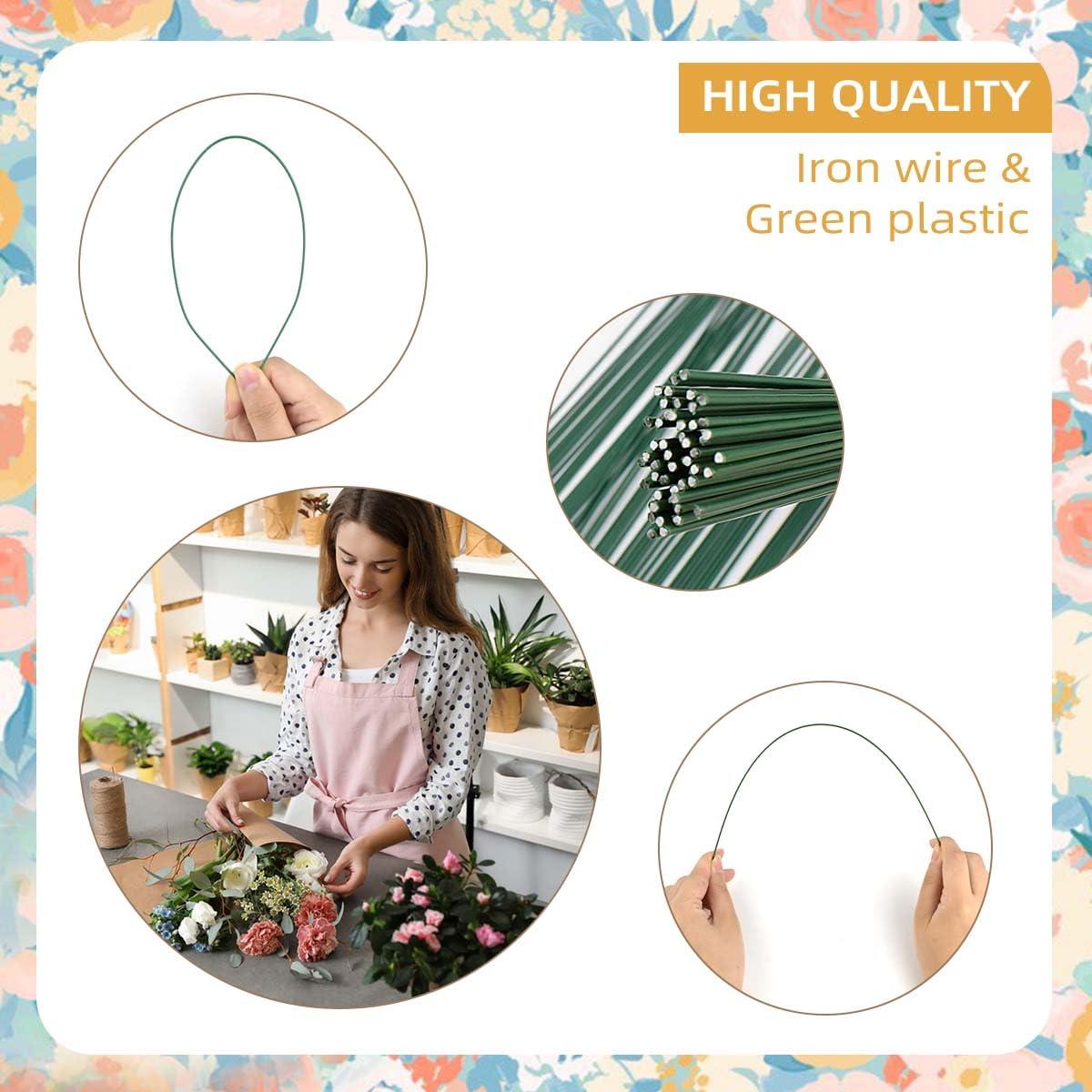 50 Tallos de Alambre Floral Verde Oscuro TKYPZY 30cm