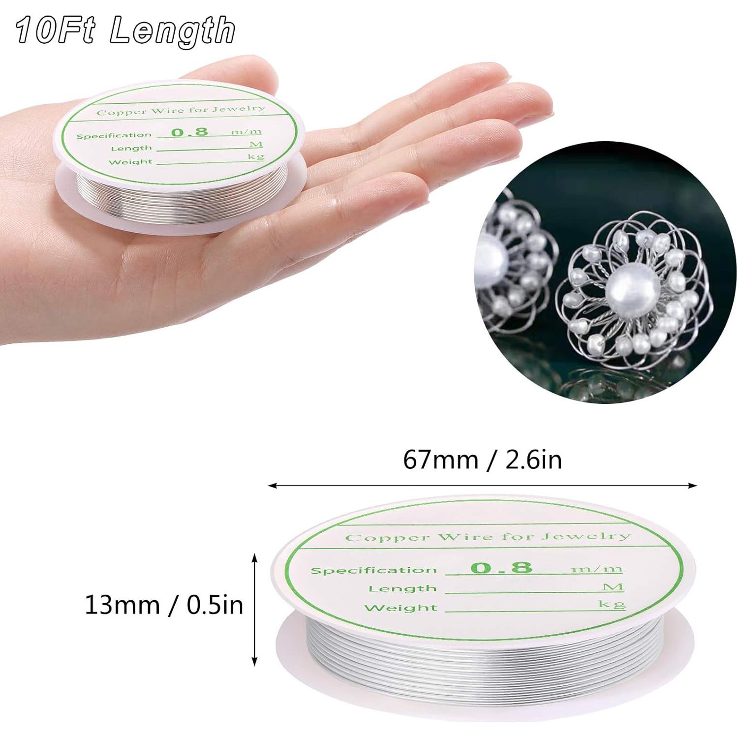 Paquete de 2 Alambres de Joyería MIKIMIQI 0.8mm x 3m Oro Plata