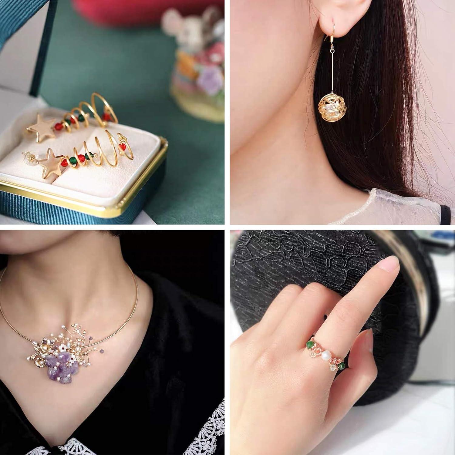 Paquete de 2 Alambres de Joyería MIKIMIQI 0.8mm x 3m Oro Plata