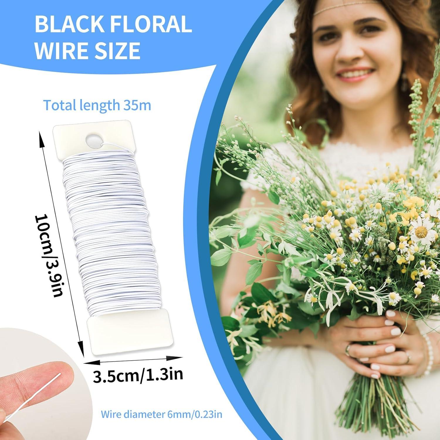 Alambre Floral Blanco MOZEAT 35m 6mm para Manualidades DIY
