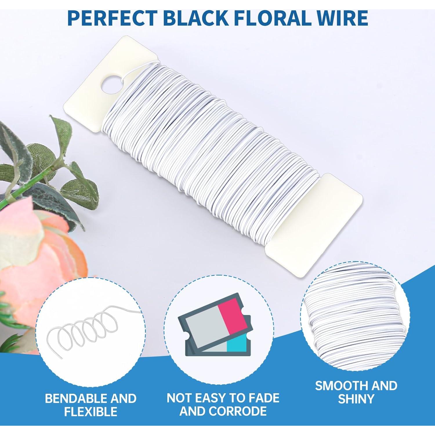 Alambre Floral Blanco MOZEAT 35m 6mm para Manualidades DIY