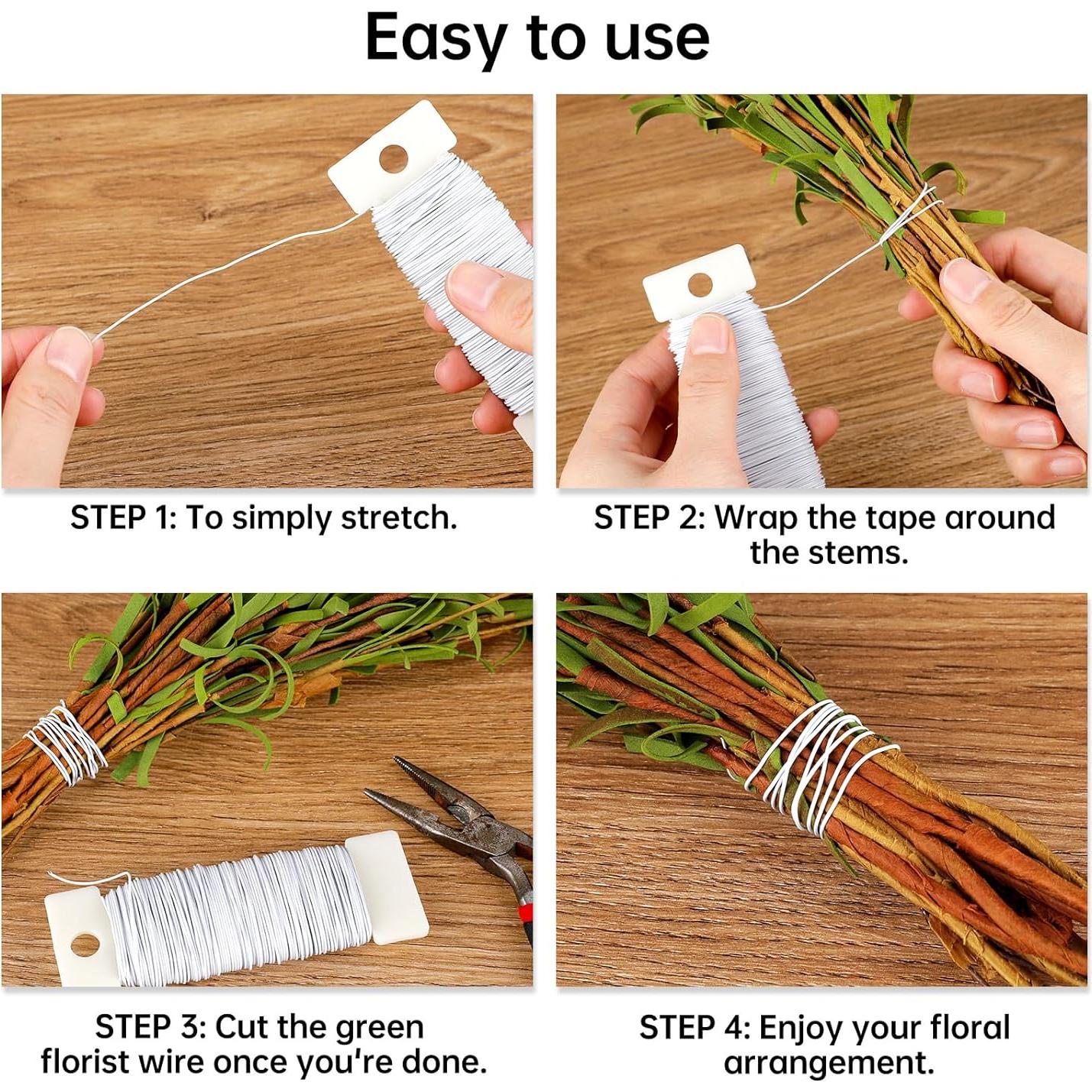 Alambre Floral Blanco MOZEAT 35m 6mm para Manualidades DIY