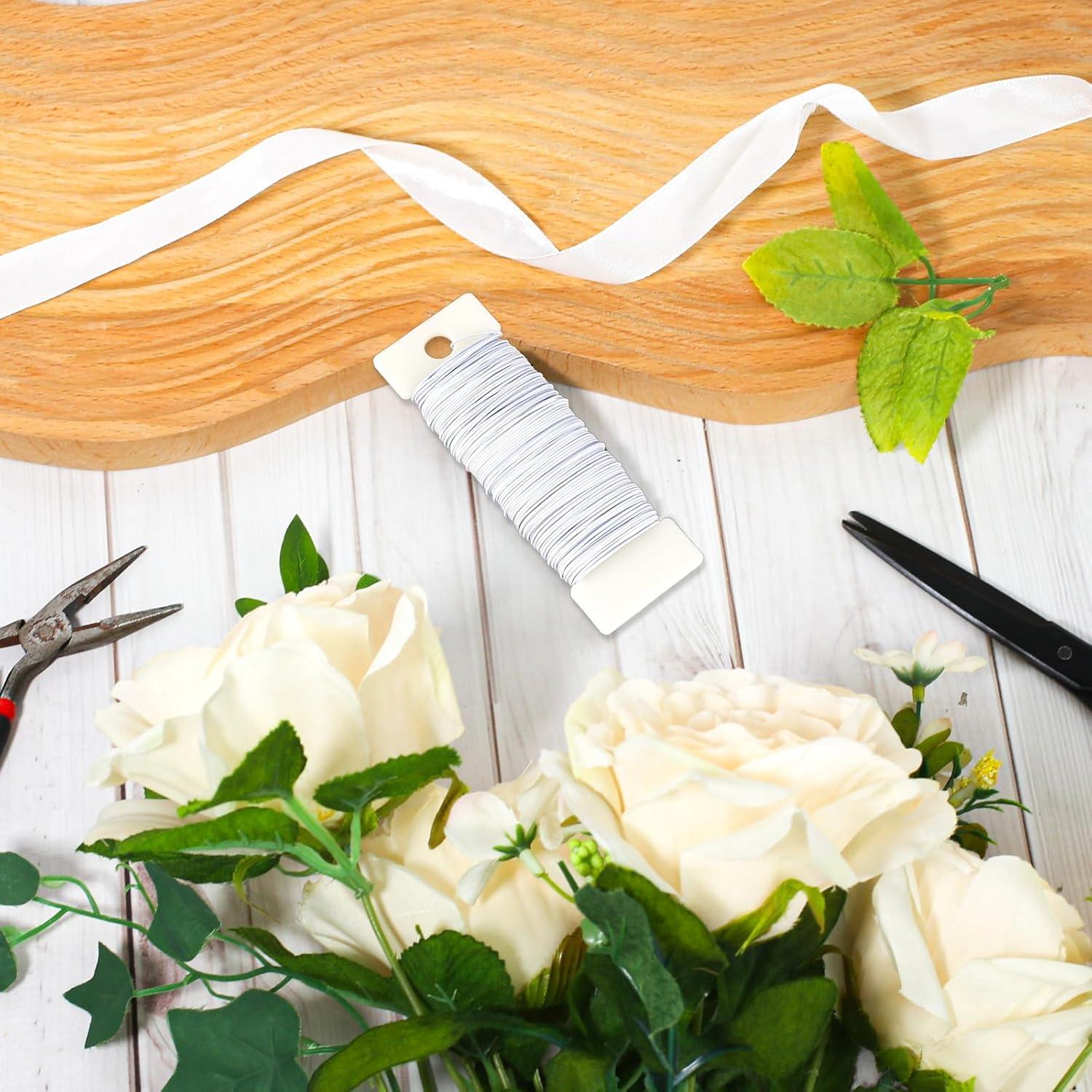 Alambre Floral Blanco MOZEAT 35m 6mm para Manualidades DIY