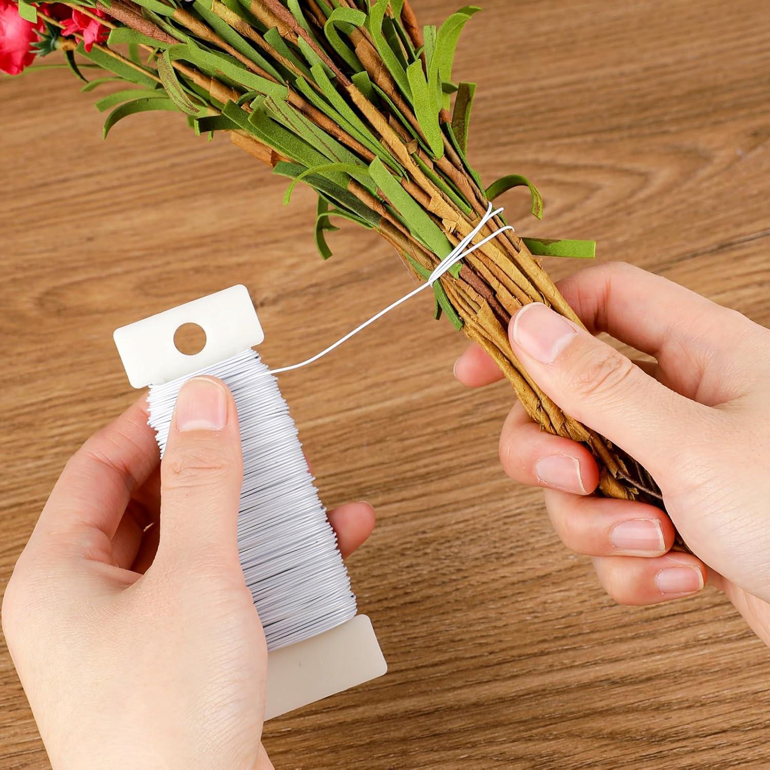 Alambre Floral Blanco MOZEAT 35m 6mm para Manualidades DIY