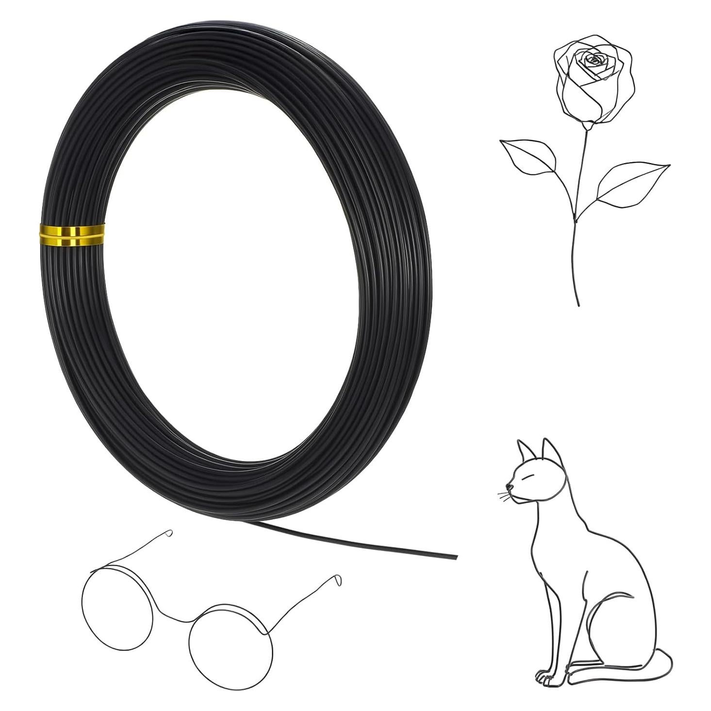 Alambre de Aluminio Flexible 1mm x 30m Negro Larrel para Manualidades