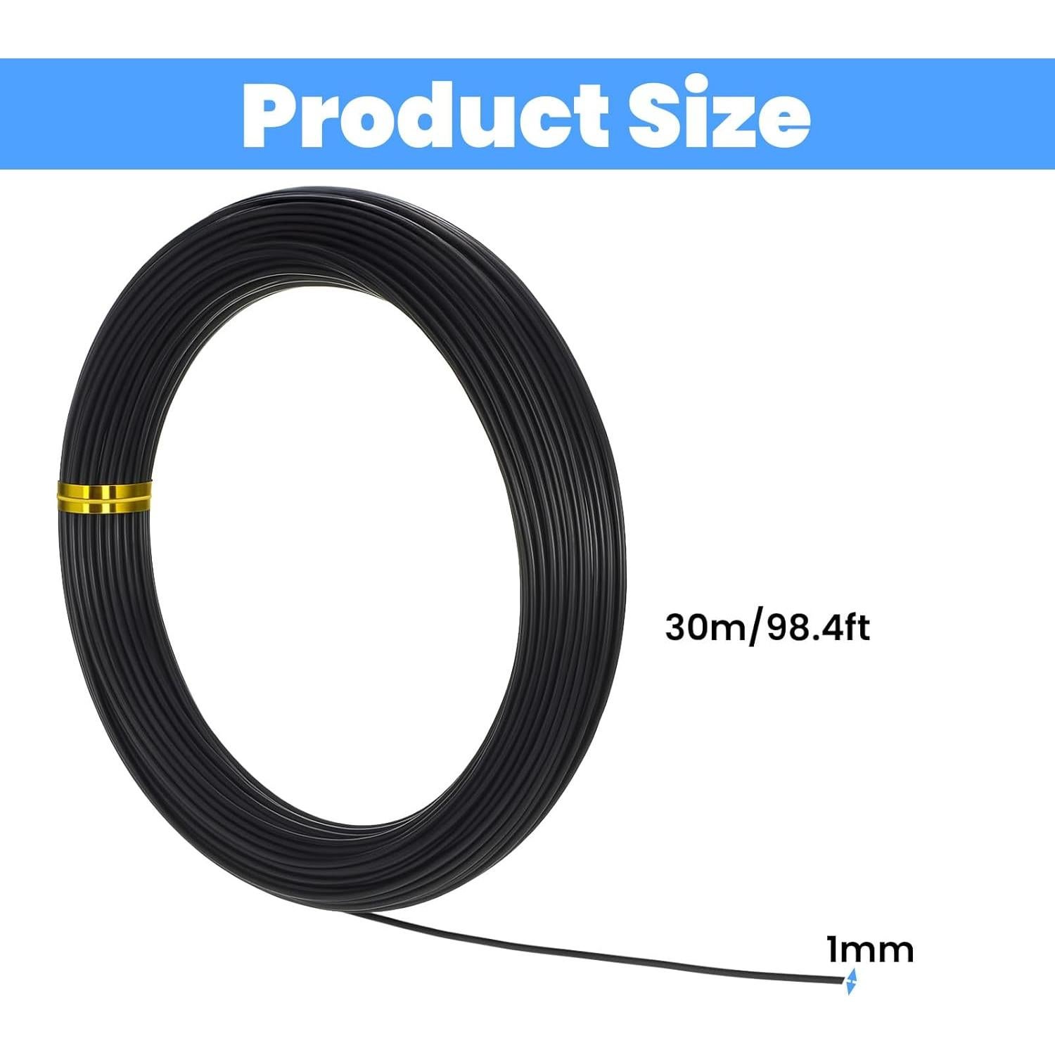 Alambre de Aluminio Flexible 1mm x 30m Negro Larrel para Manualidades