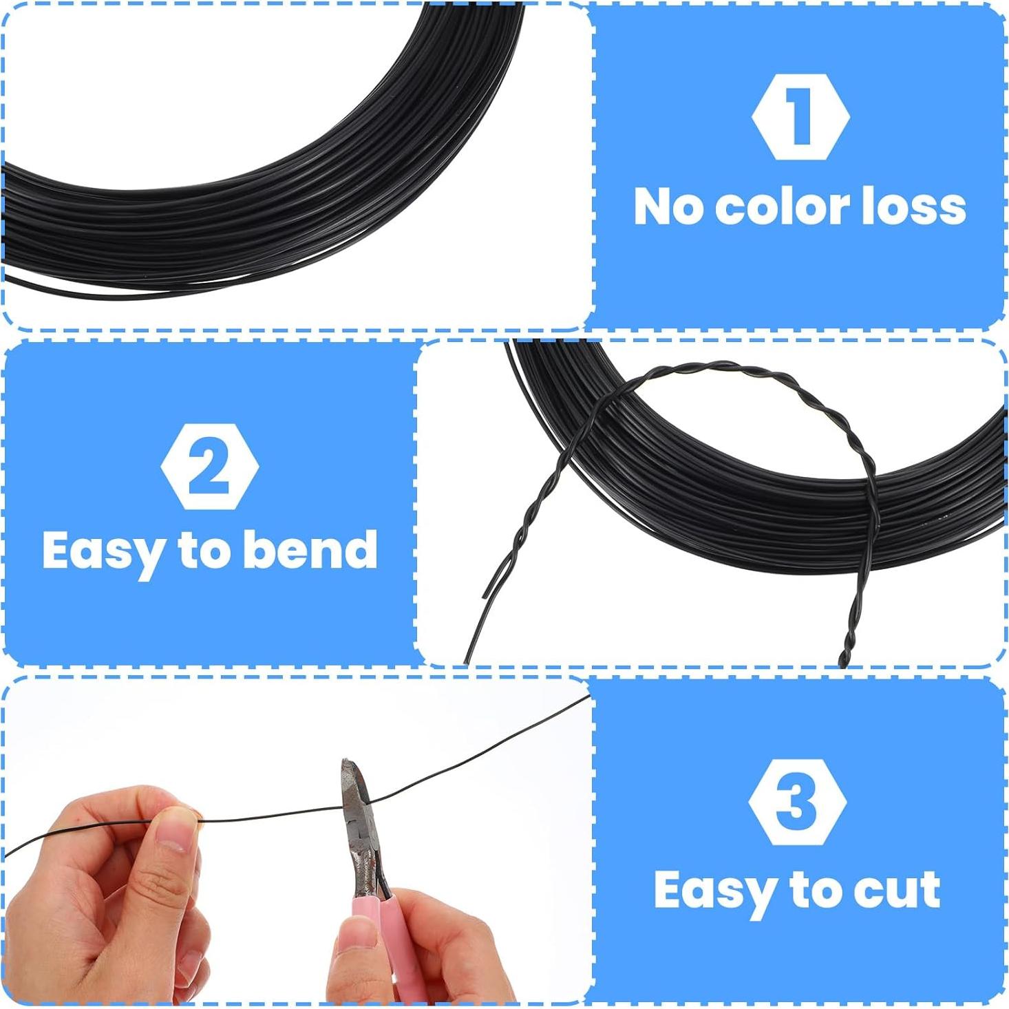 Alambre de Aluminio Flexible 1mm x 30m Negro Larrel para Manualidades