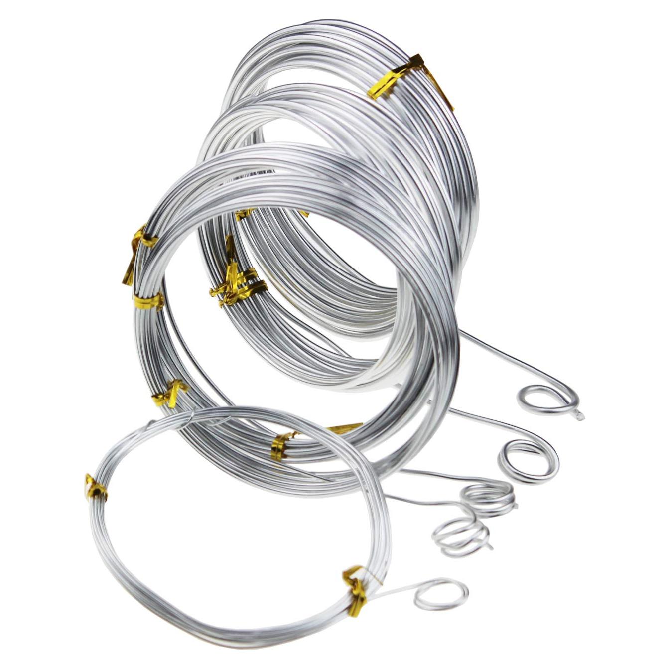 Alambre de Aluminio Plateado Goodma 5 Rollos 5 Metros 1-3 mm