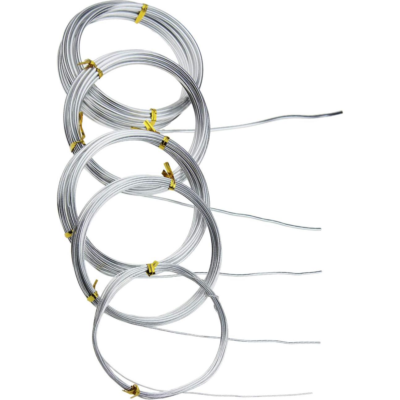 Alambre de Aluminio Plateado Goodma 5 Rollos 5 Metros 1-3 mm