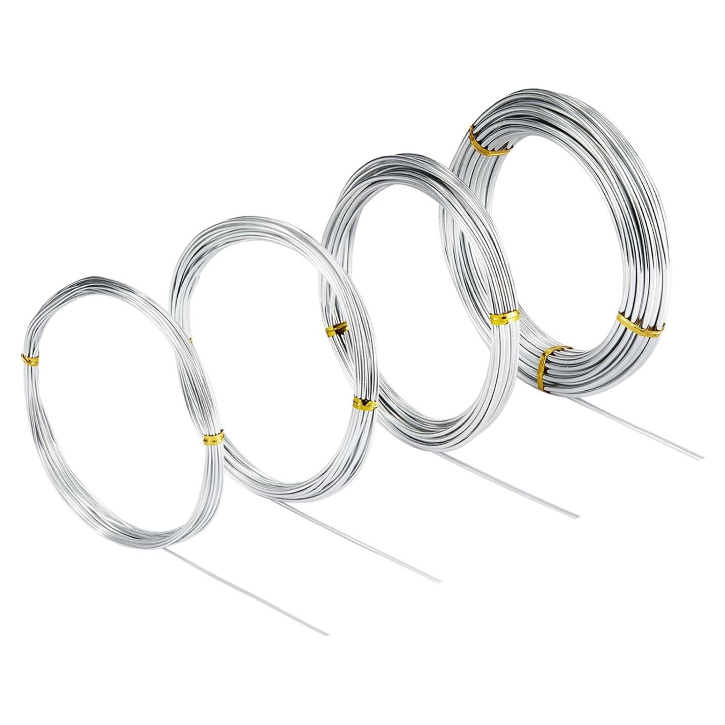 Alambre de Artesanía de Aluminio Zxmissu 4 Pcs 1-3mm 10m Plata