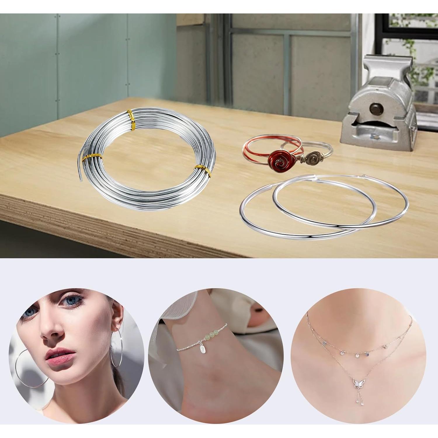 Alambre de Artesanía de Aluminio Zxmissu 4 Pcs 1-3mm 10m Plata