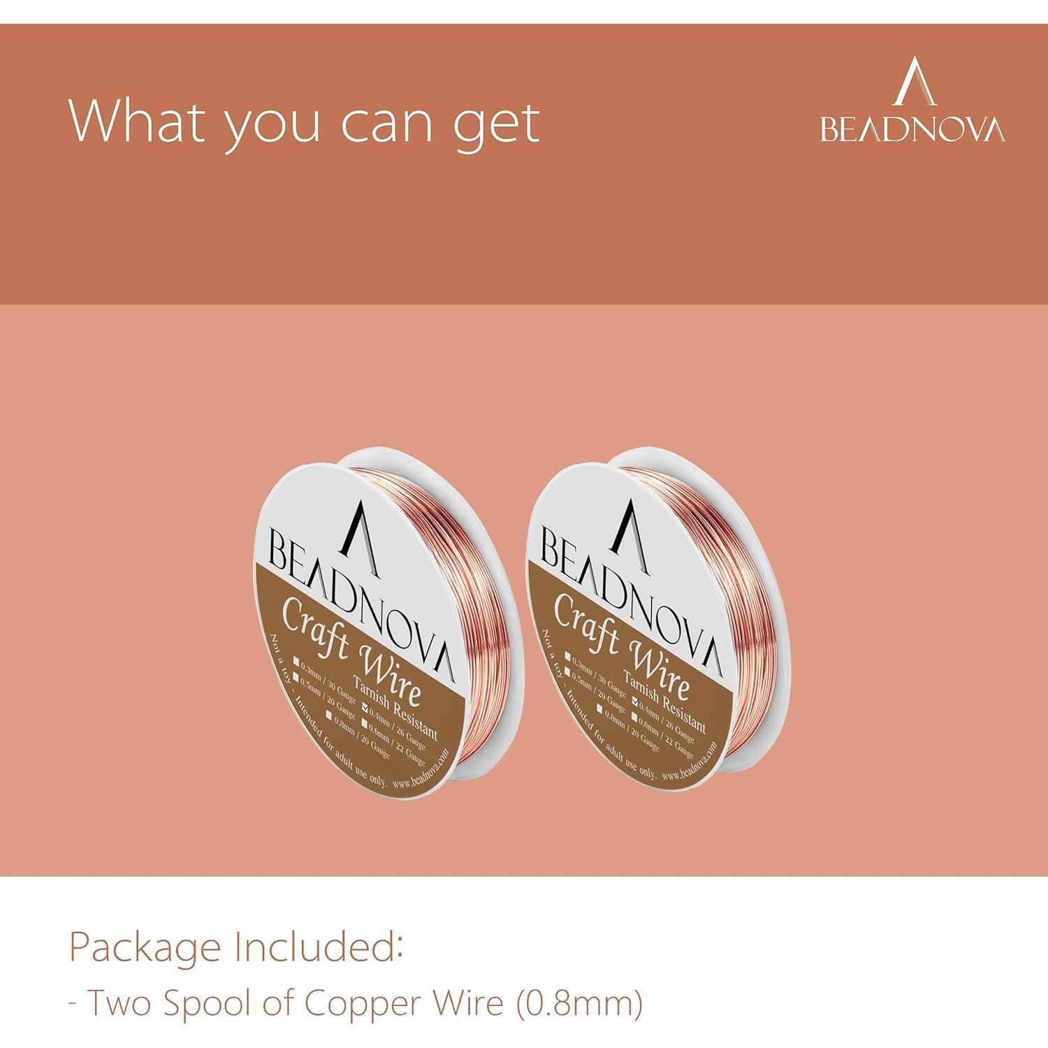 Alambre de Cobre BEADNOVA 0.8mm 6m Resistente a la Oxidación