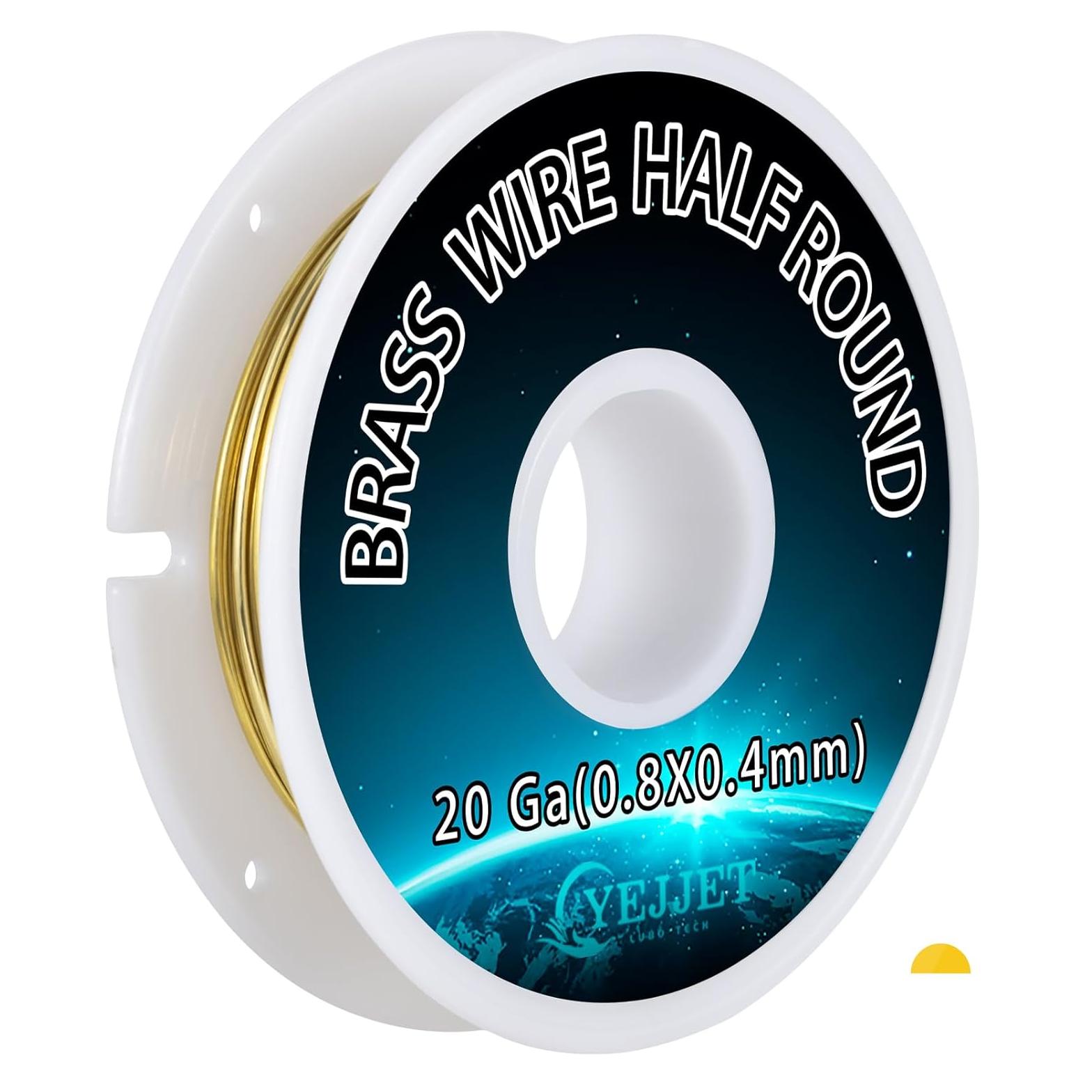 Alambre de Latón 20 Gauge Media Redonda 0.81x0.41mm 16.76m