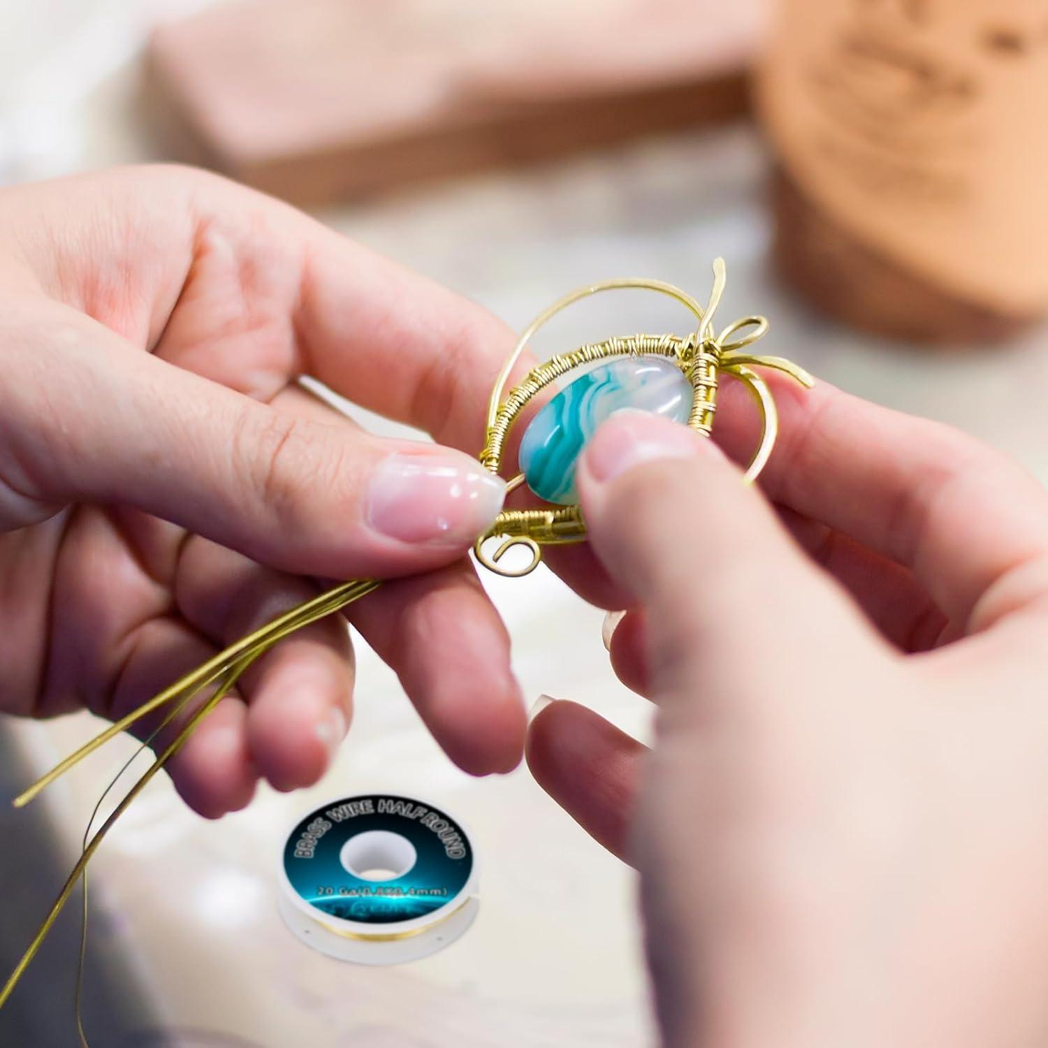 Alambre de Latón 20 Gauge Media Redonda 0.81x0.41mm 16.76m