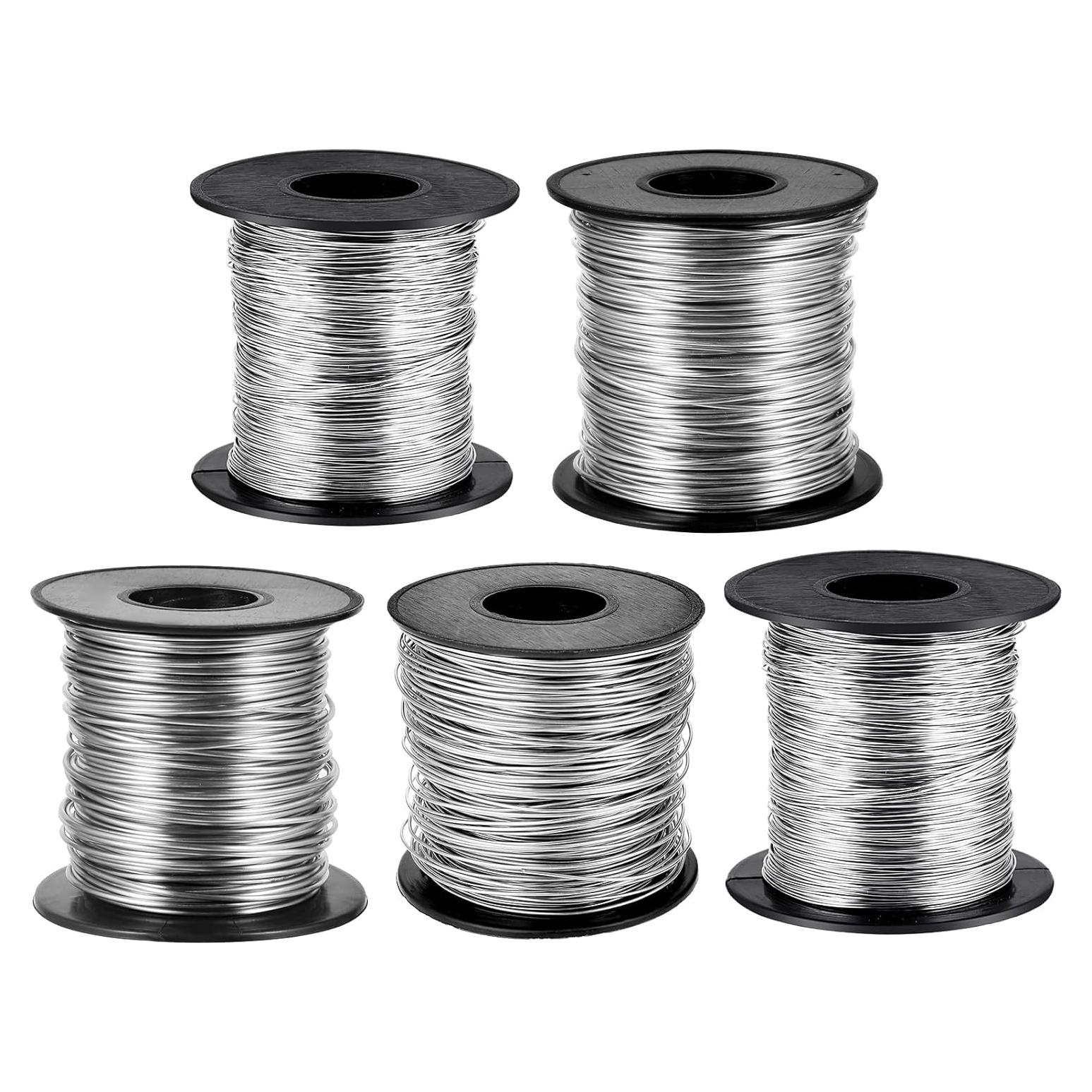 5 Rollos de Alambre de Acero Inoxidable para Joyería 25m