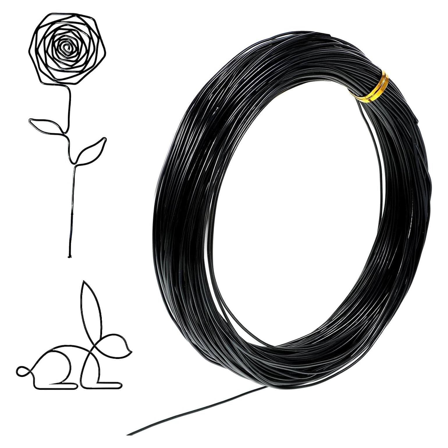 Alambre Craft Negro 30m 1mm Yuomeaz para Manualidades y Joyería