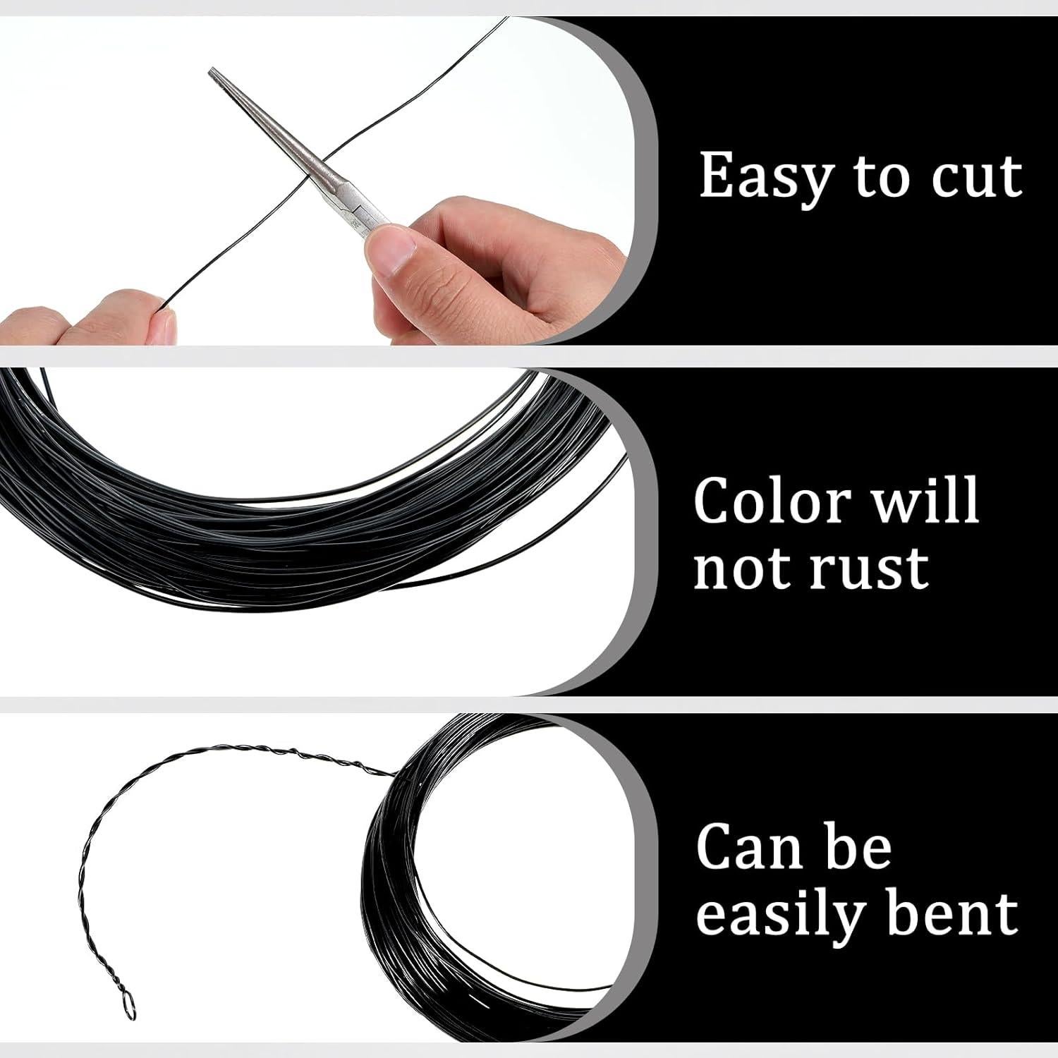 Alambre Craft Negro 30m 1mm Yuomeaz para Manualidades y Joyería